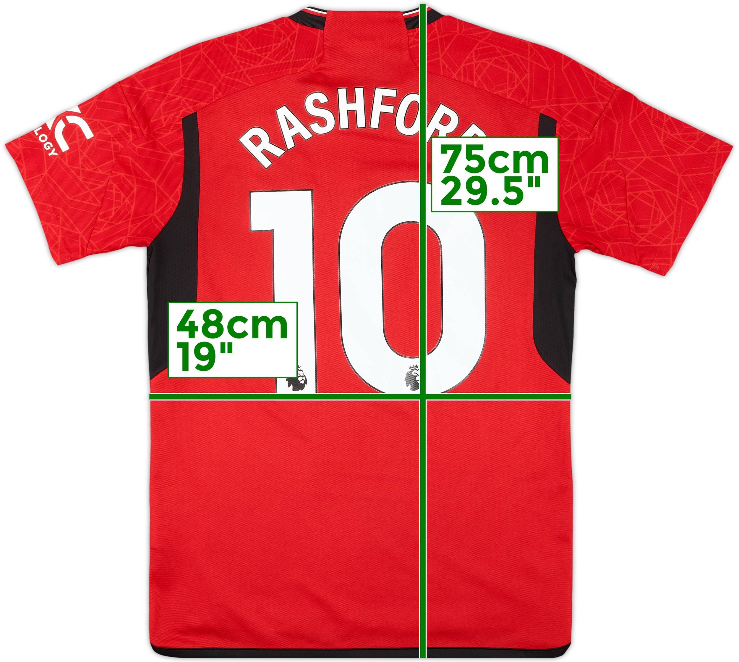 2023-24 Manchester United Home Shirt Rashford #10 - 8/10 - (M)