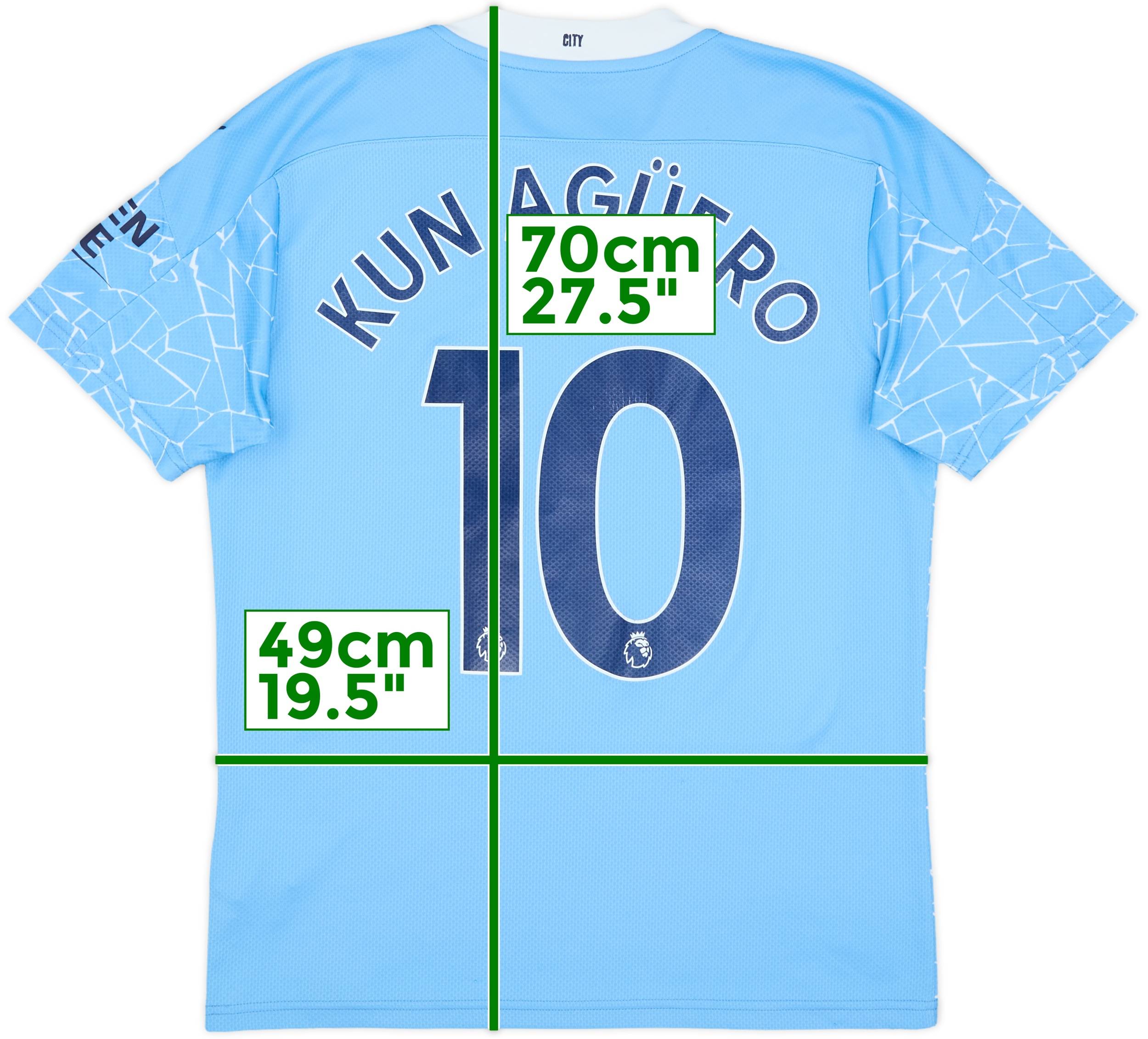 2020-21 Manchester City Home Shirt Kun Aguero #10 - 7/10 - (M)
