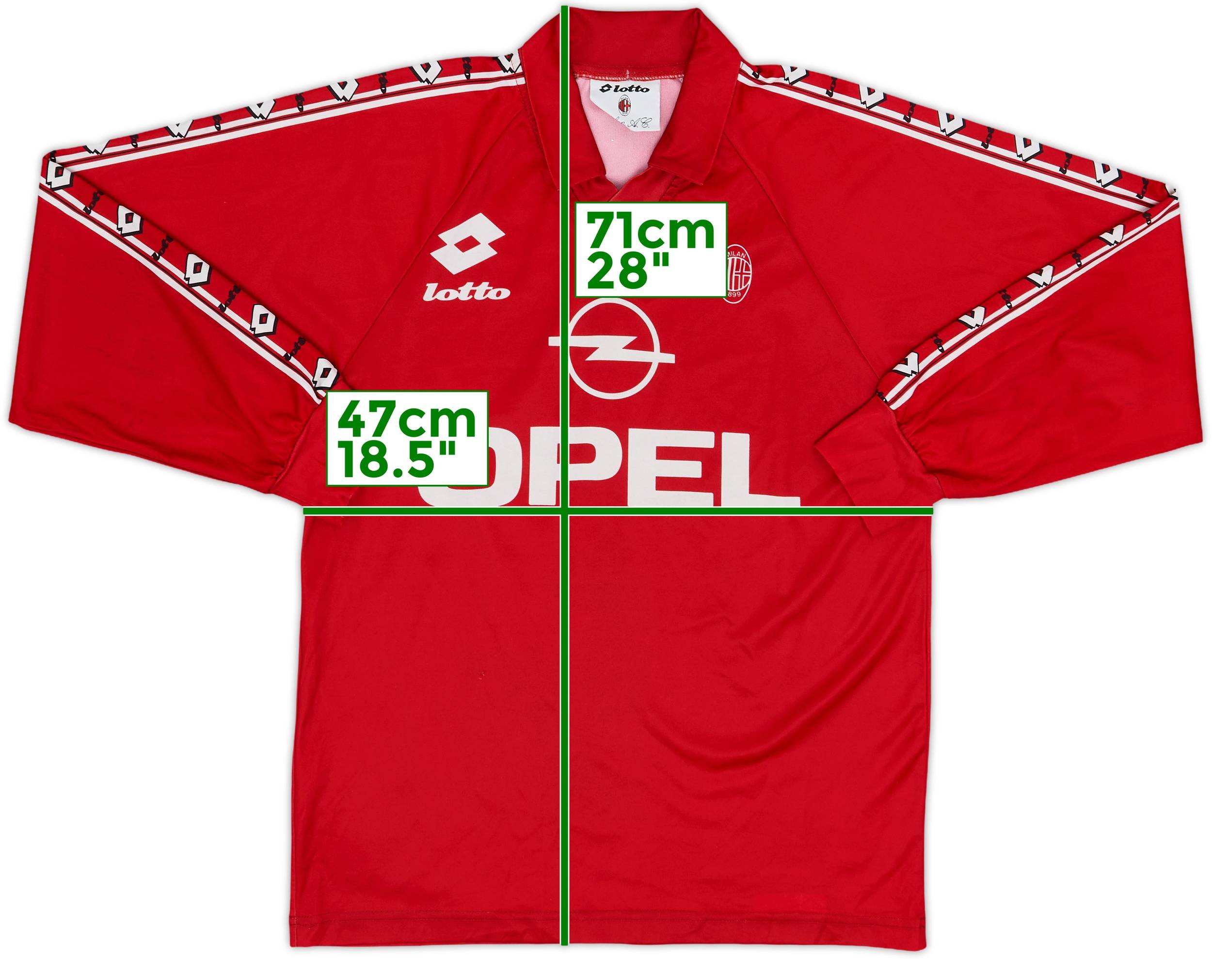1995-96 AC Milan Lotto Training L/S Shirt - 8/10 - (S)