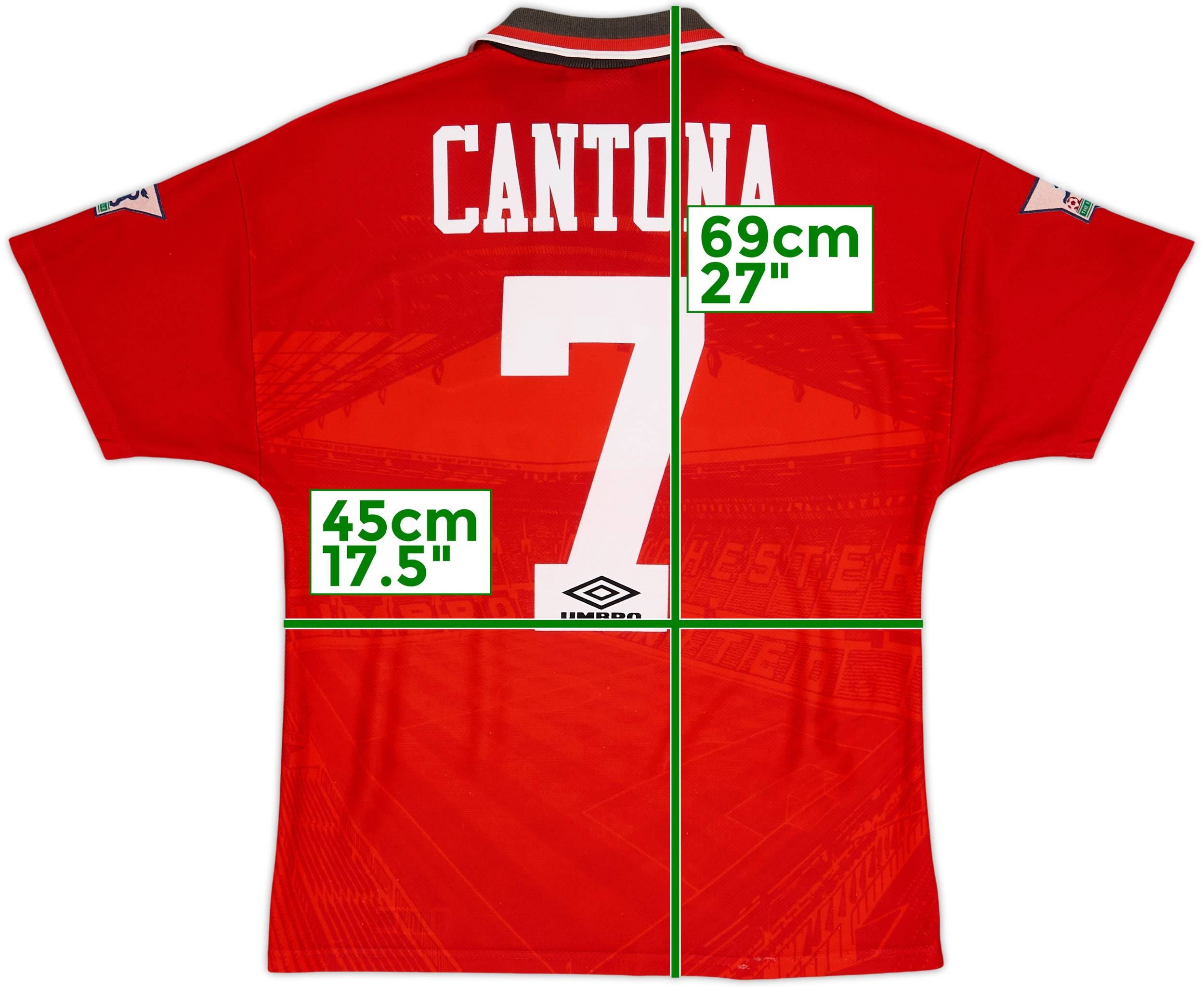 1994-96 Manchester United Home Shirt Cantona #7 - 8/10 - (Y)