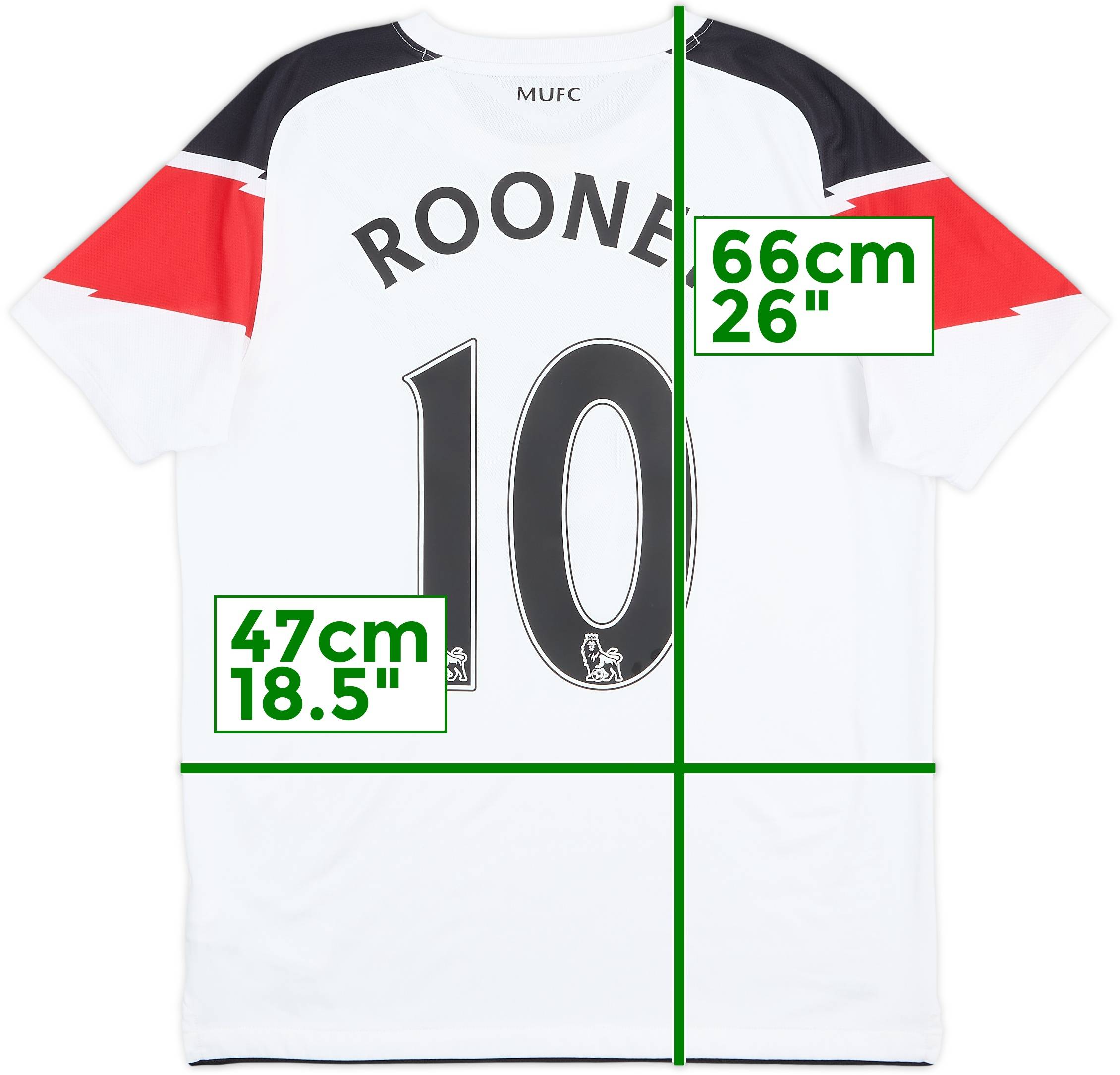 2010-12 Manchester United Away Shirt Rooney #10 - 6/10 - (XL.Boys)