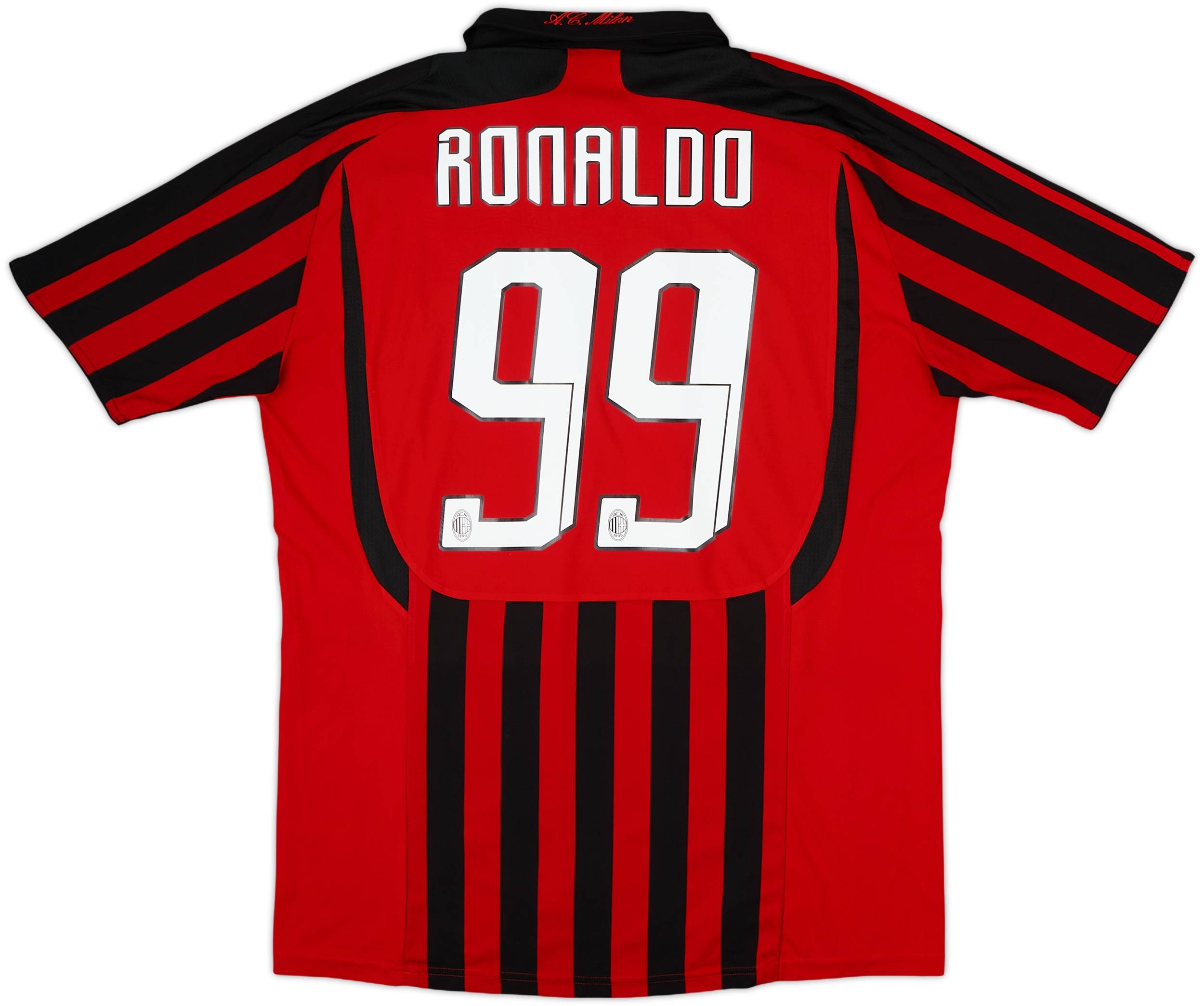 2007-08 AC Milan Home Shirt Ronaldo #99 - 8/10 - (L)