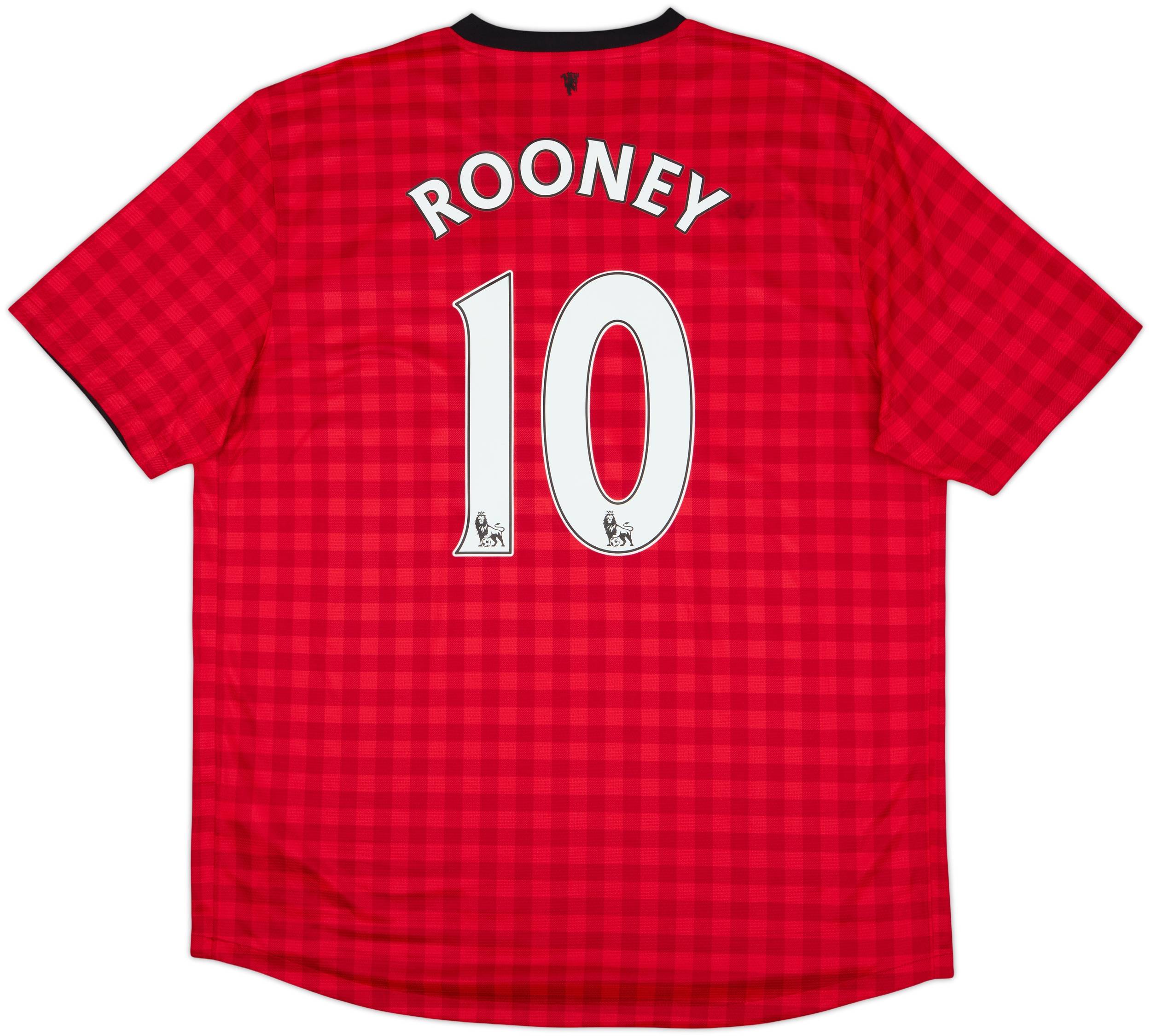 2012-13 Manchester United Home Shirt Rooney #10 - 7/10 - (XL)