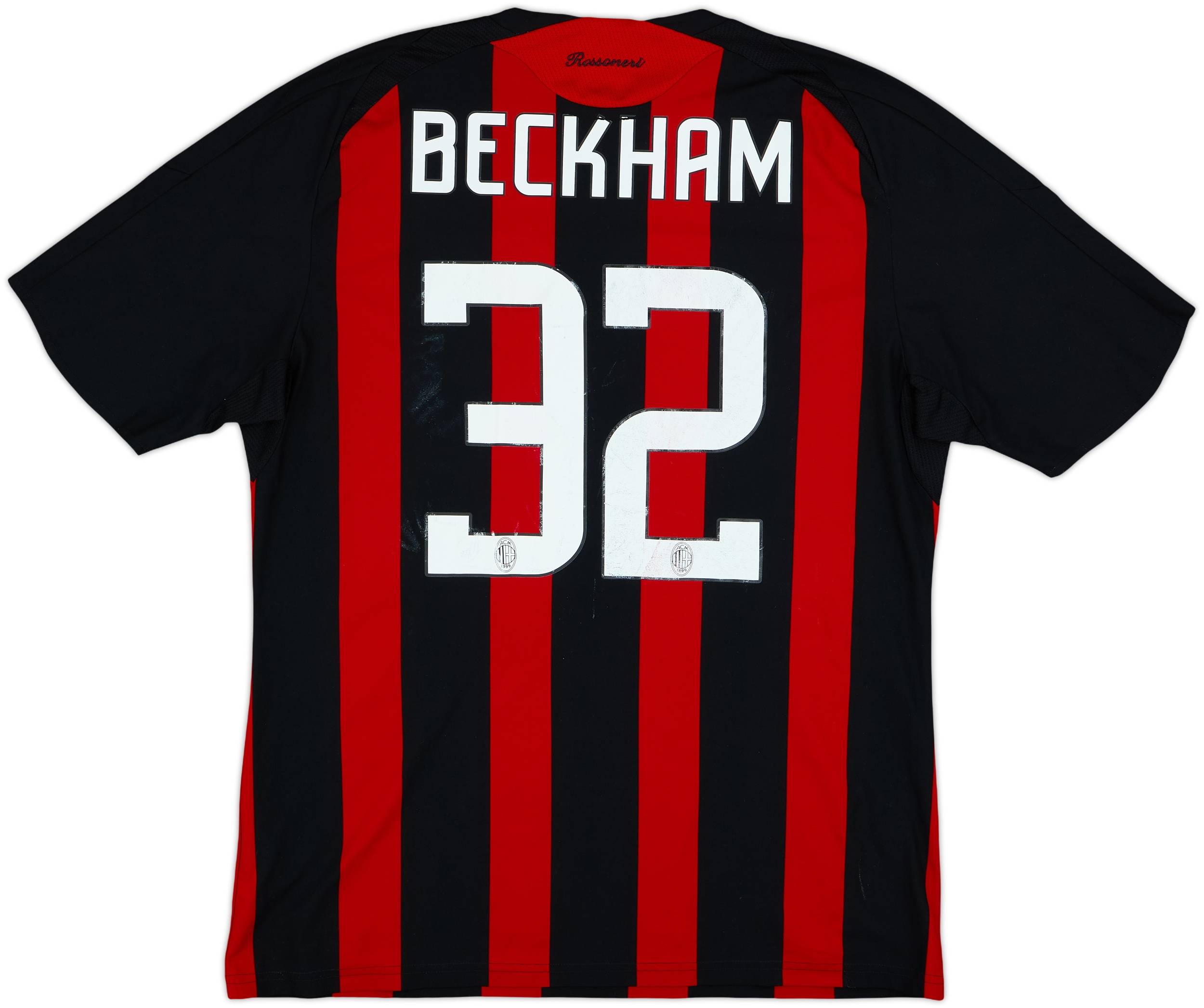 2008-09 AC Milan Home Shirt Beckham #32 - 6/10 - (L)