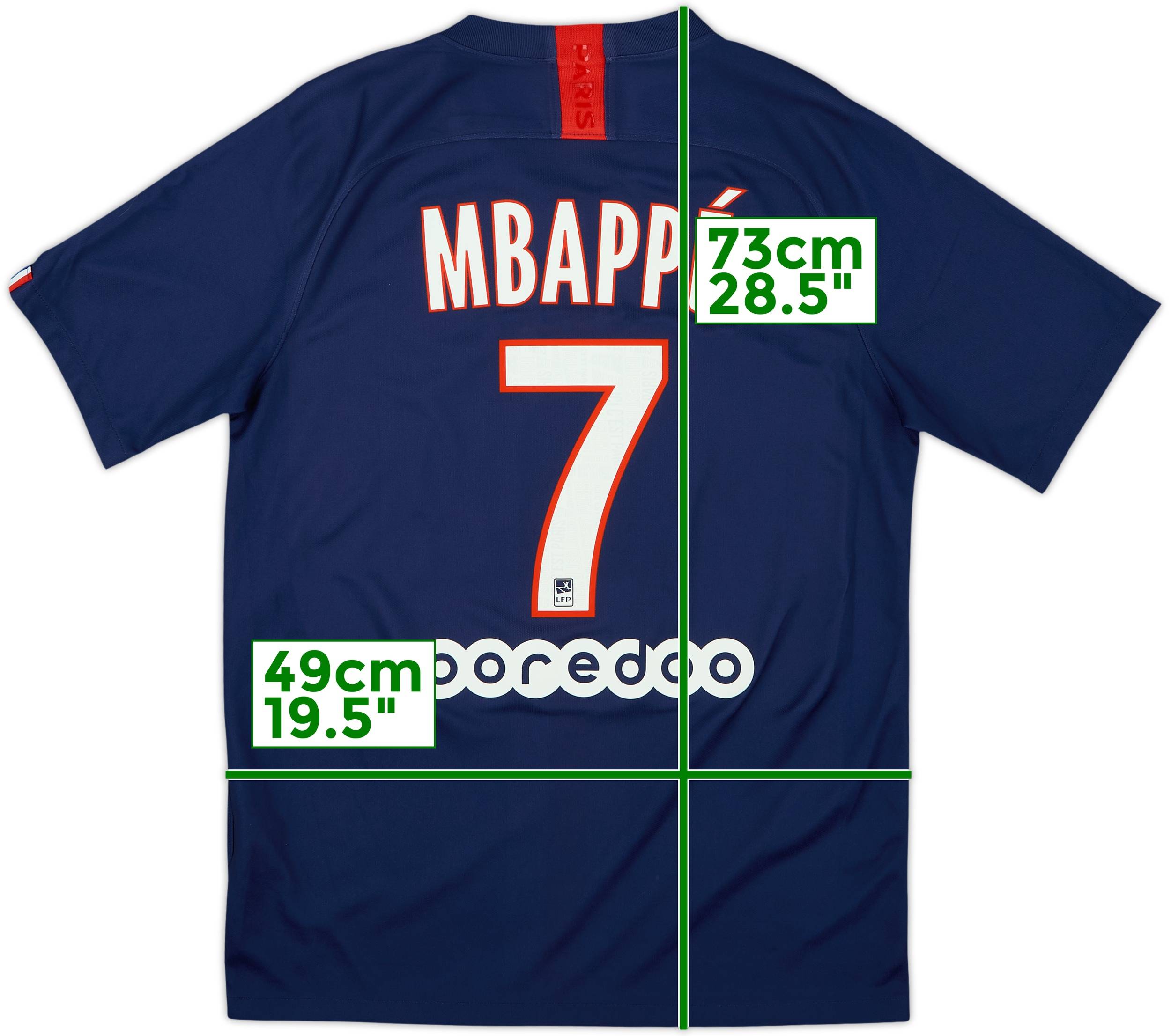 2019-20 Paris Saint-Germain Home Shirt Mbappe #7 - 10/10 - (M)