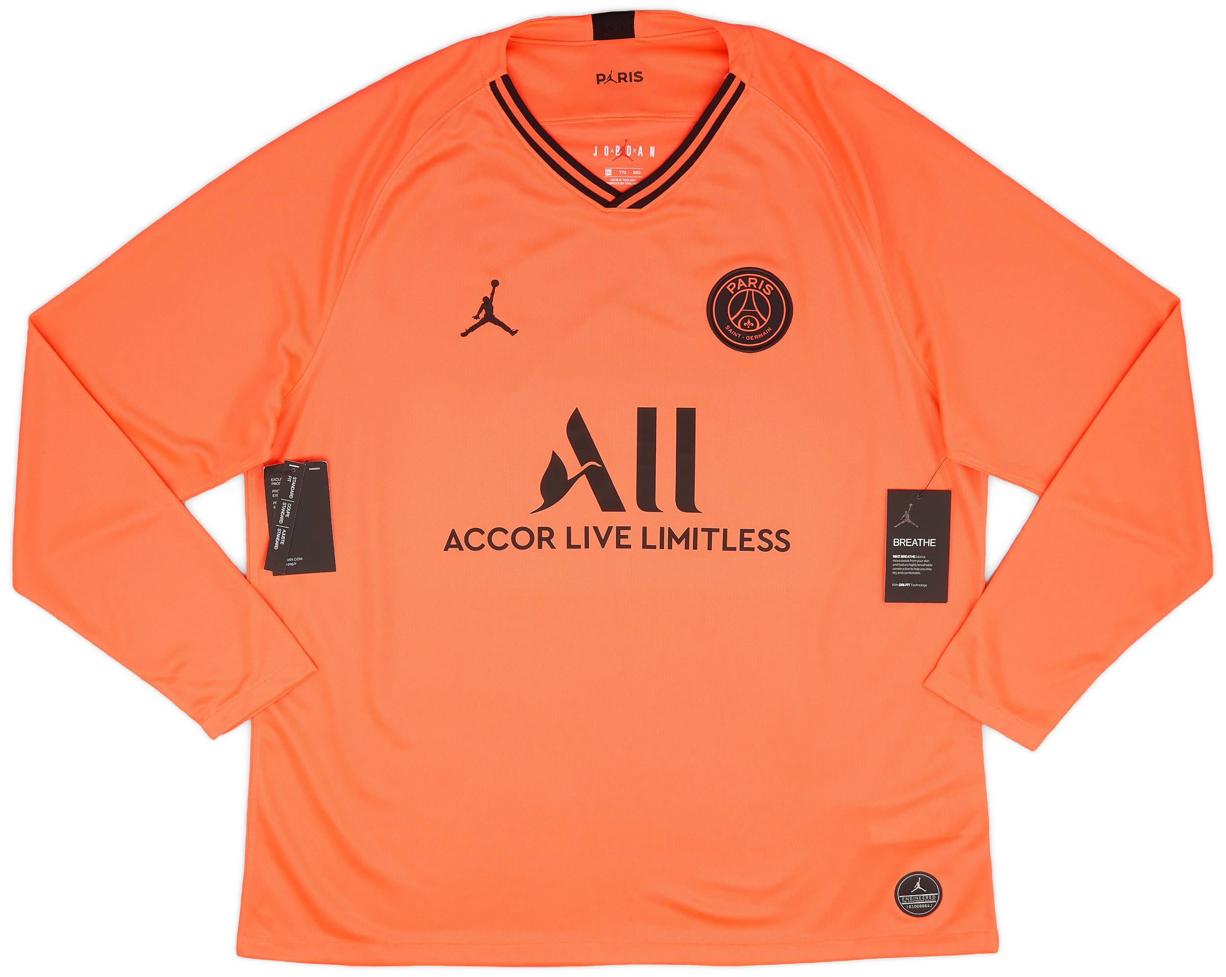 2019 20 Paris Saint Germain x Air Jordan Away L S Shirt XXL