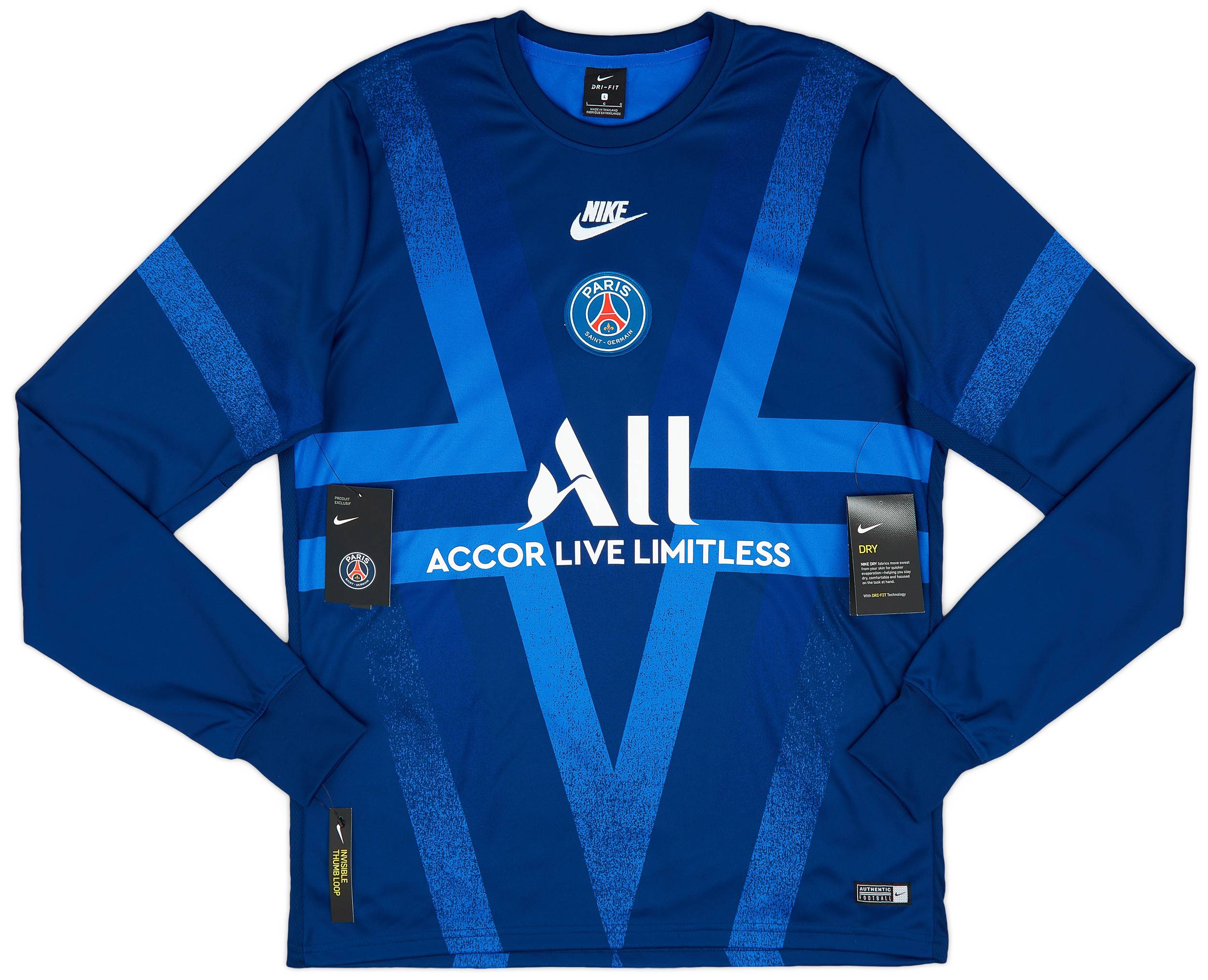 2019 20 Paris Saint Germain Player Issue European Pre Match Training L S Shirt