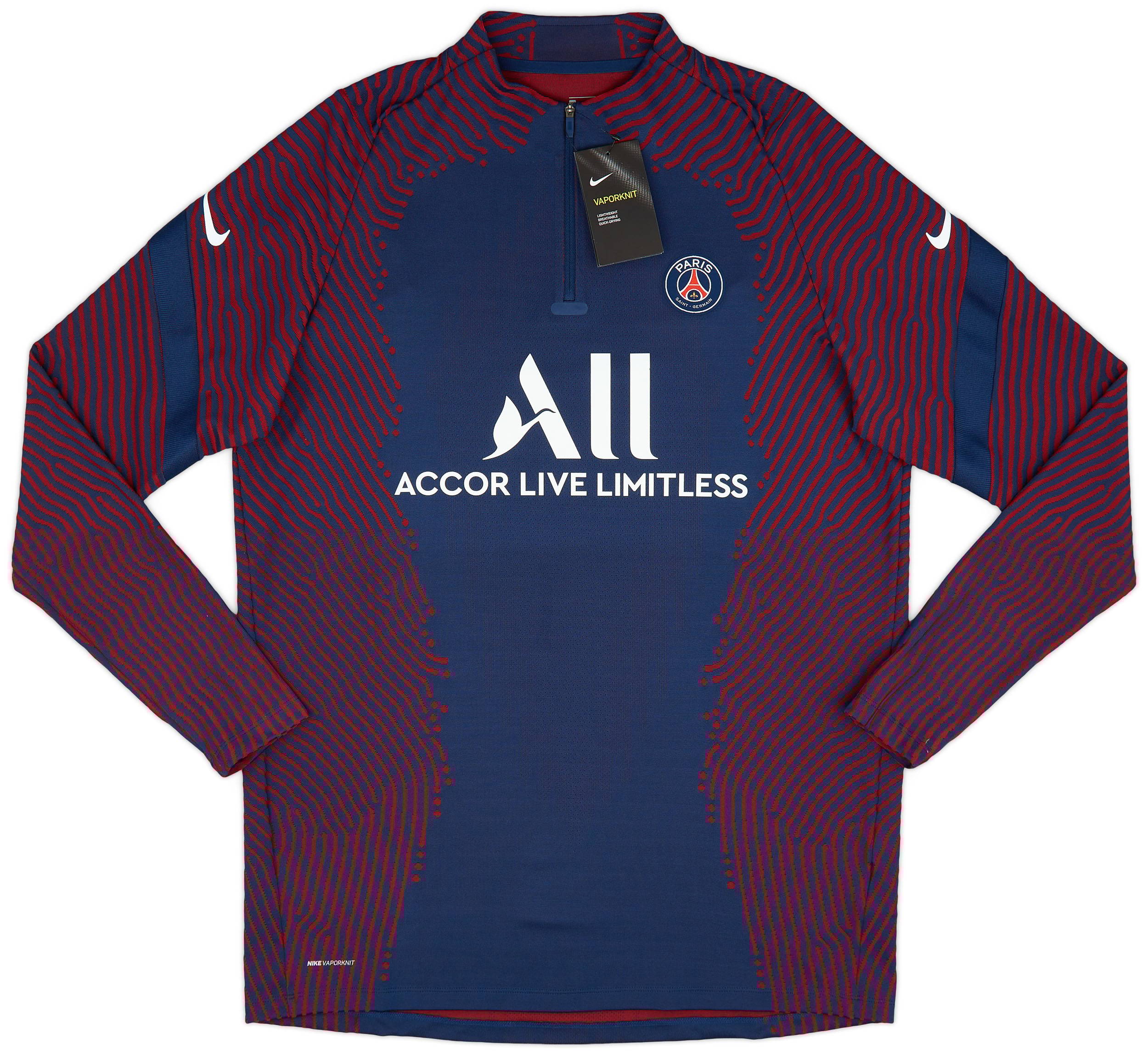 2020 21 Paris Saint Germain Player Issue Vaporknit 1 4 Zip Training Top