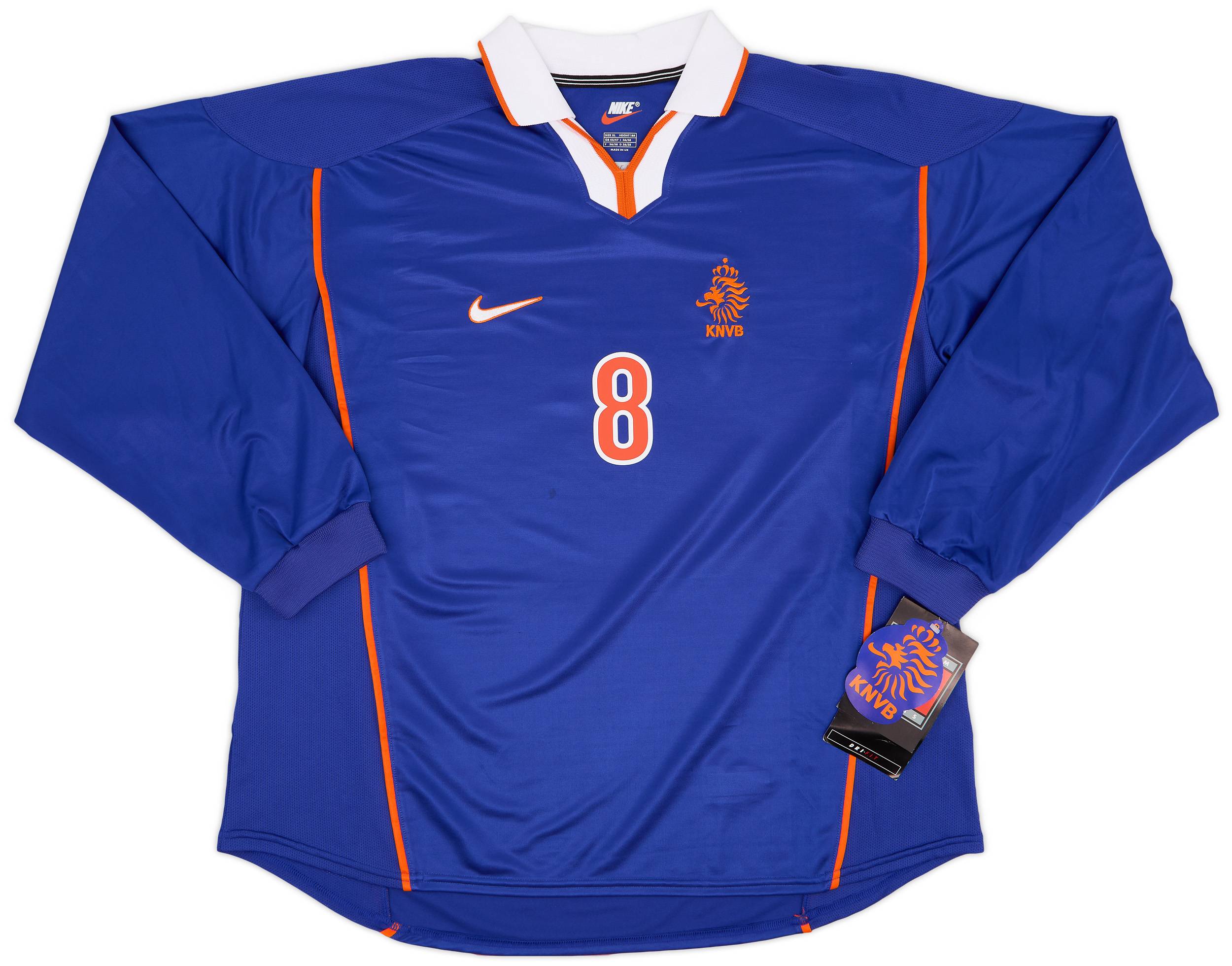 1998-00 Netherlands Player Issue Away L/S Shirt Bergkamp #8 (XL)