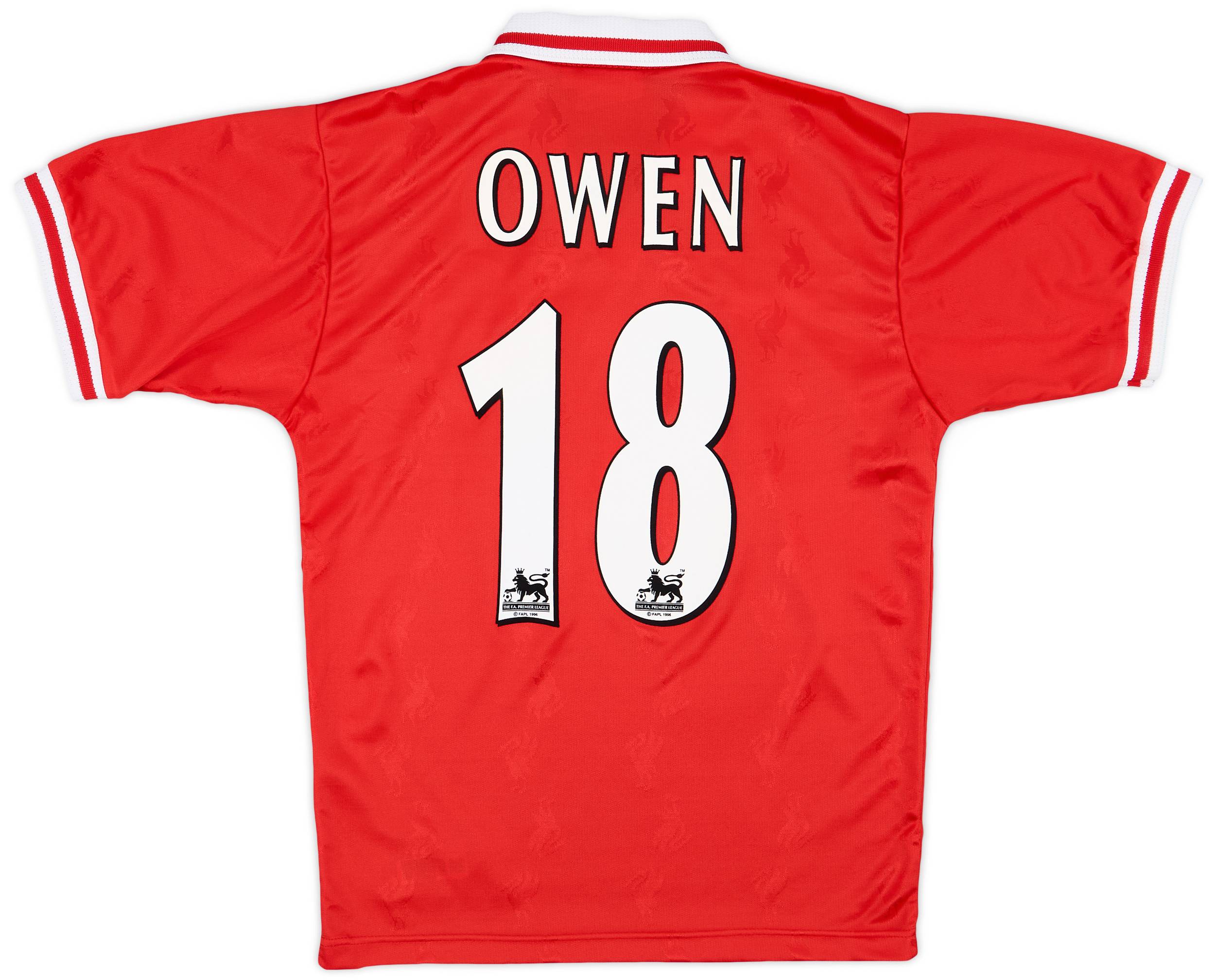 1996-98 Liverpool Home Shirt Owen #18 - 8/10 - (S)