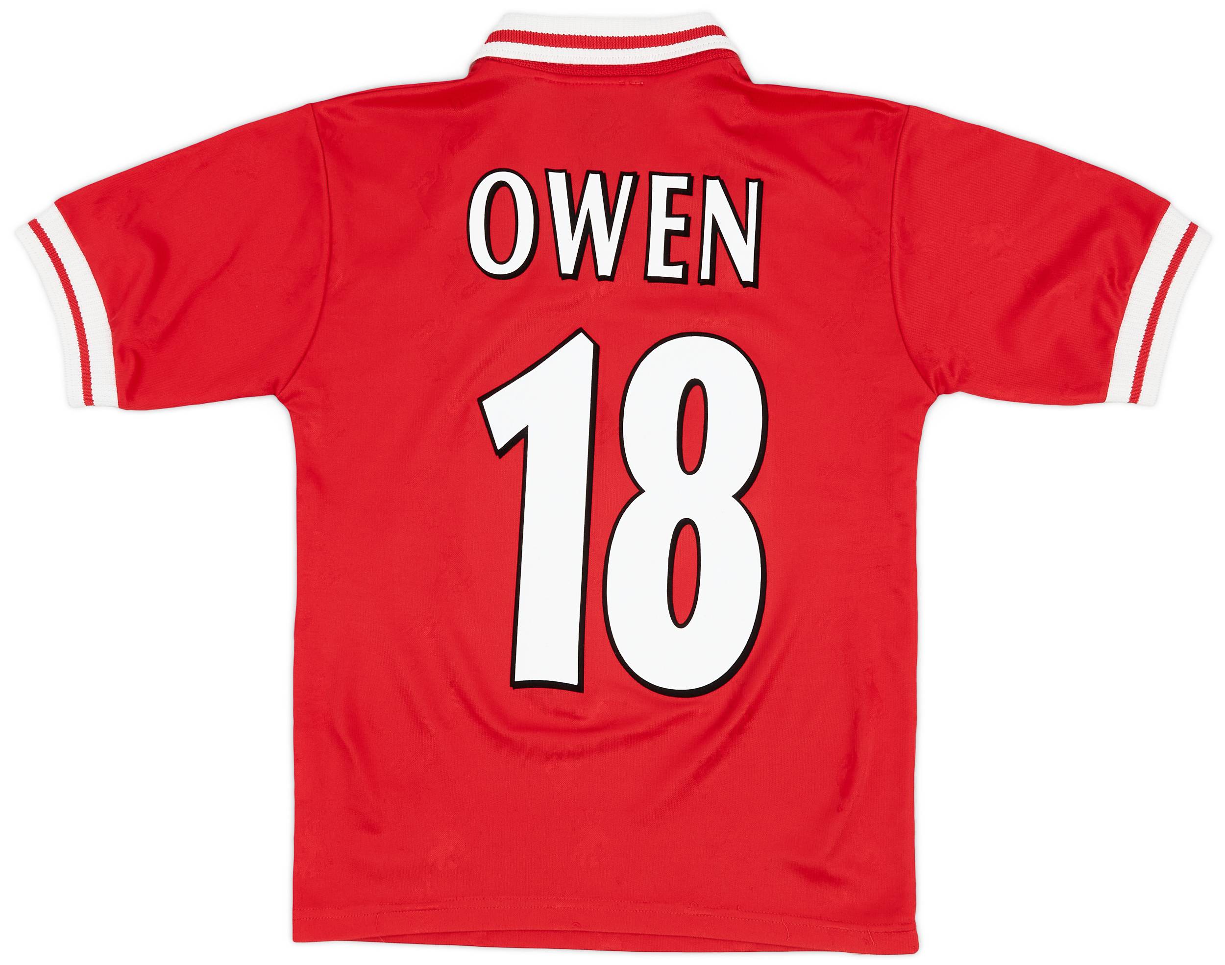 1996-98 Liverpool Home Shirt Owen #18 - 9/10 - (M.Boys)
