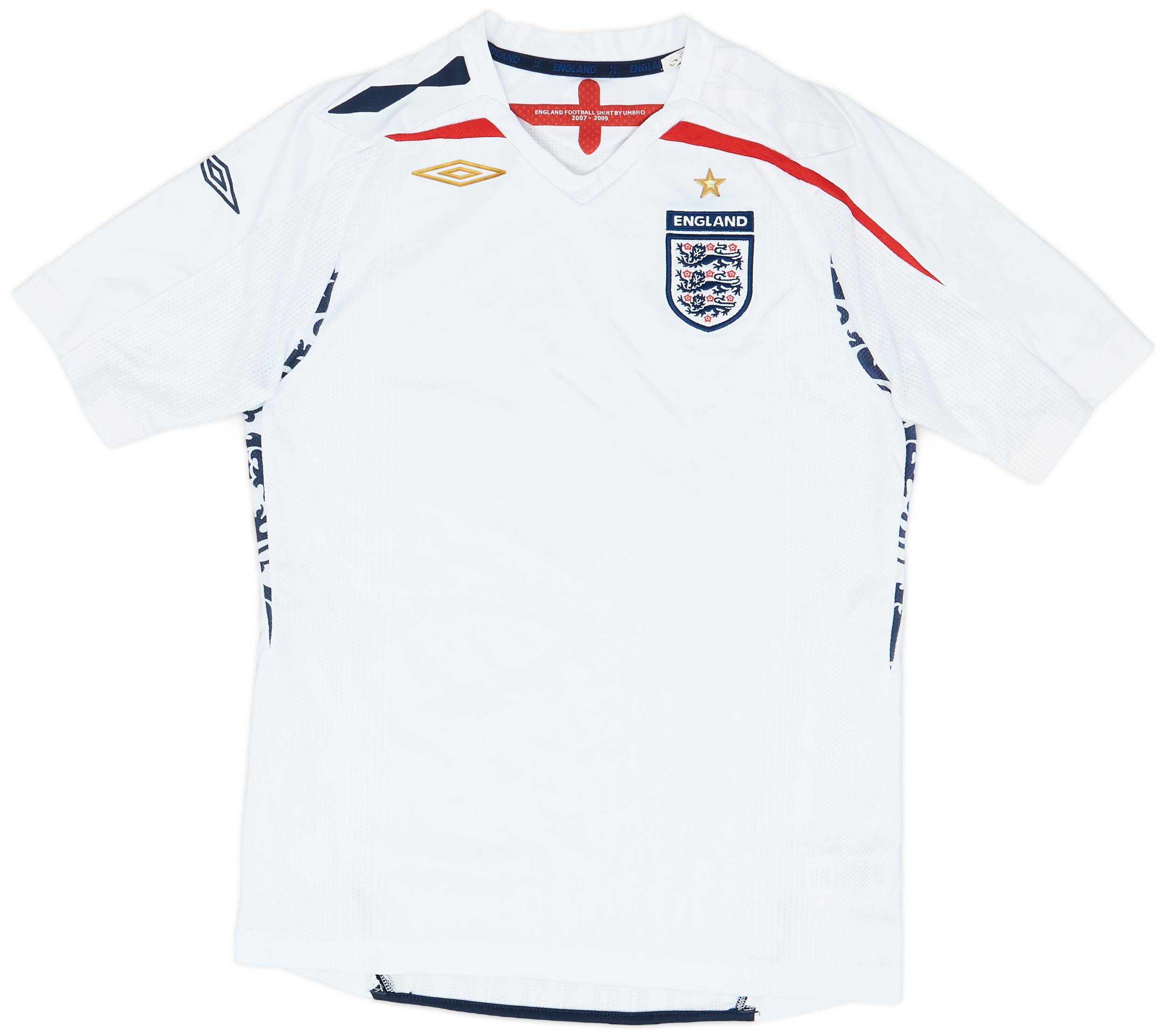2007-09 England Home Shirt - 8/10 - (L.Boys)