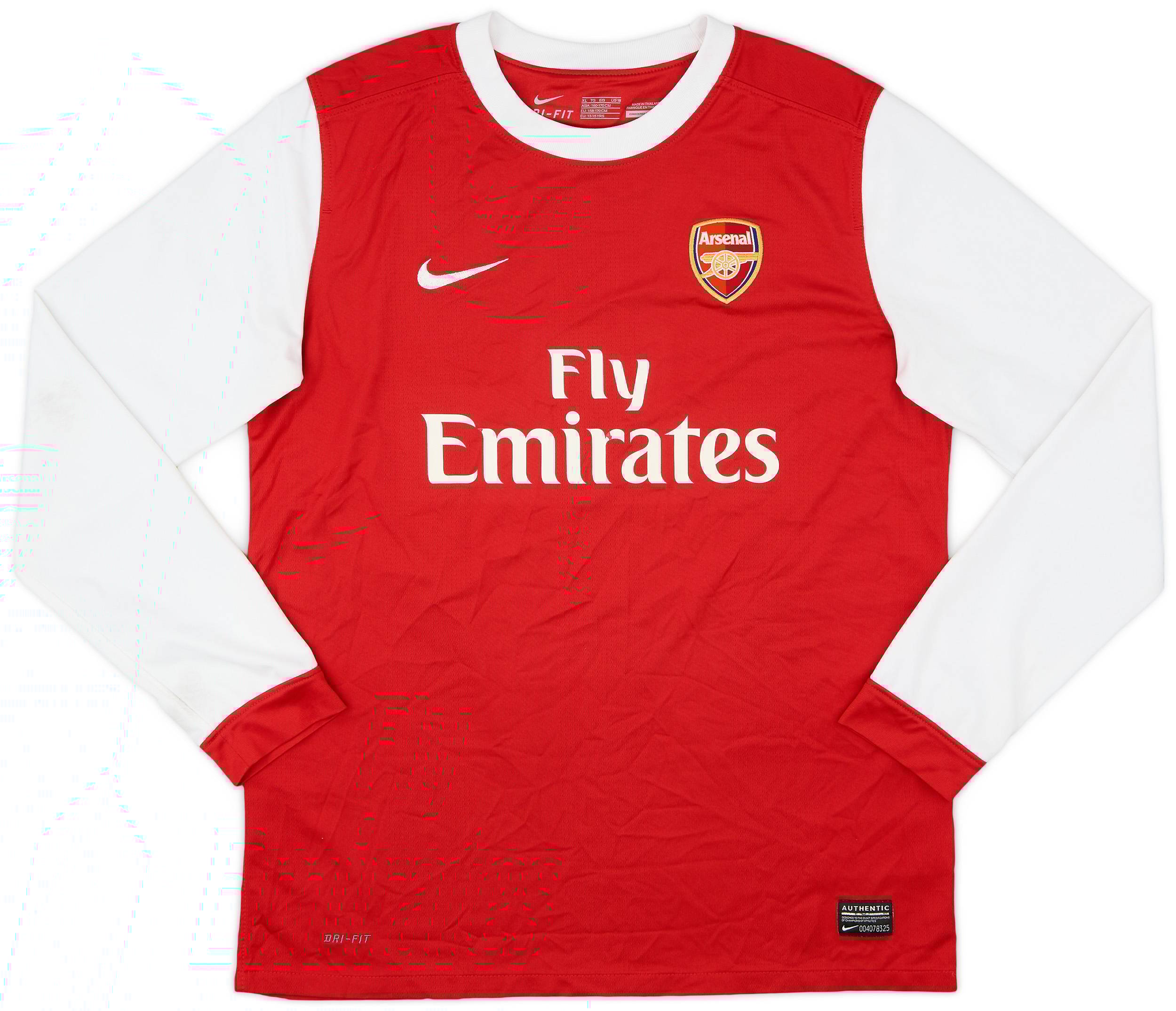 2010-11 Arsenal Home L/S Shirt - 6/10 - (XL.Boys)