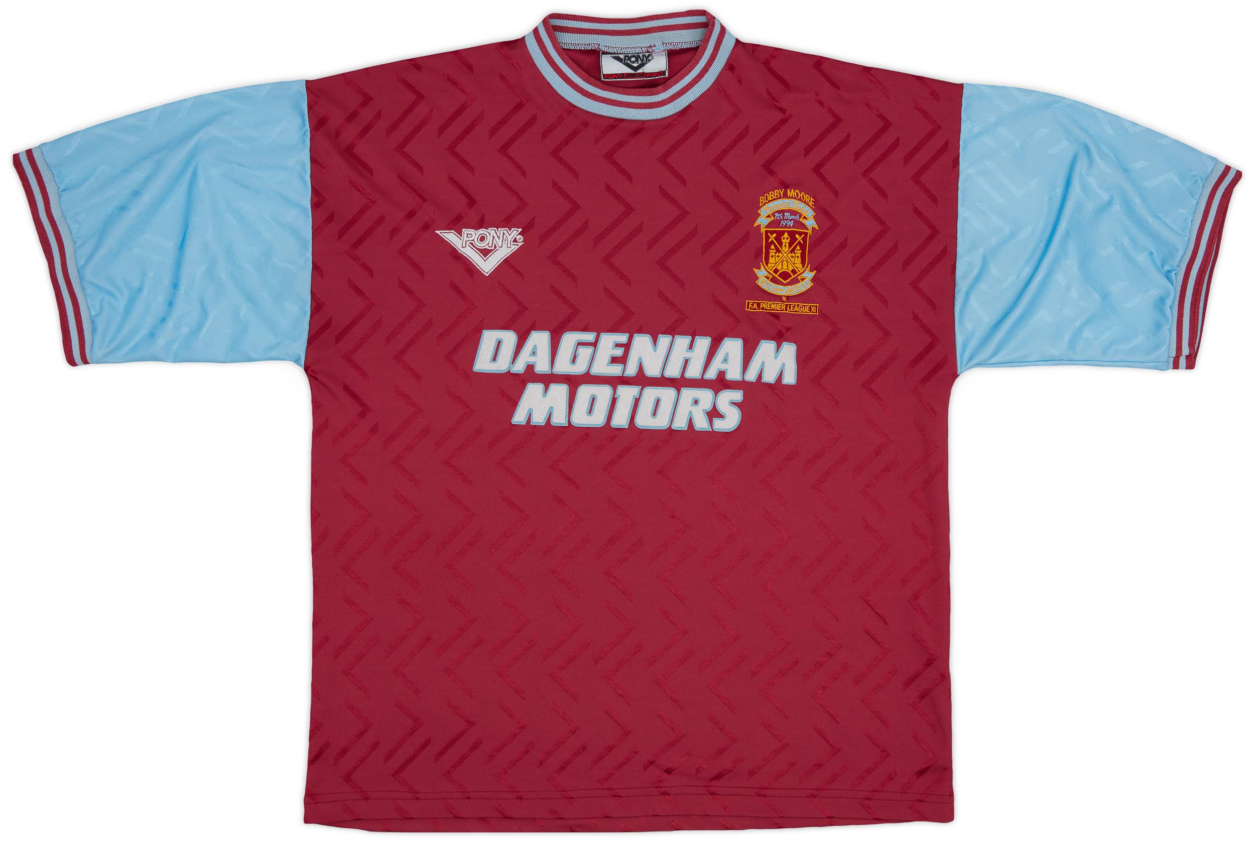 1993-95 West Ham 'Bobby Moore Memorial Match' Home Shirt - 7/10 - (XL)