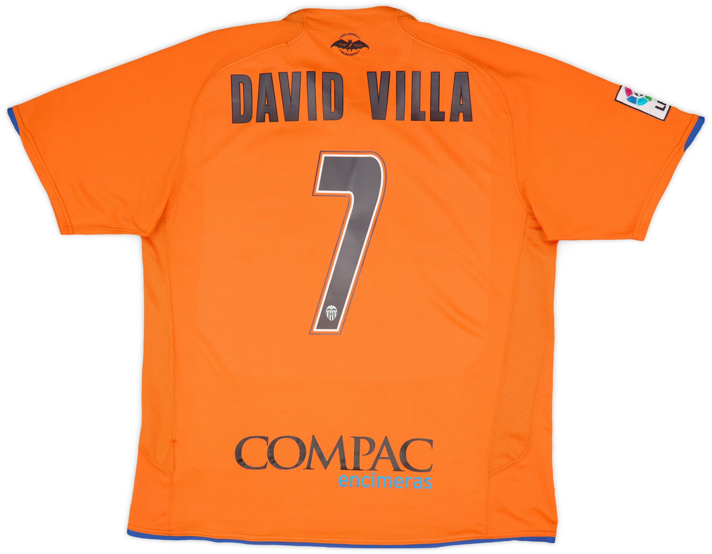 2007-08 Valencia Away Shirt David Villa #7 - 9/10 - (L)