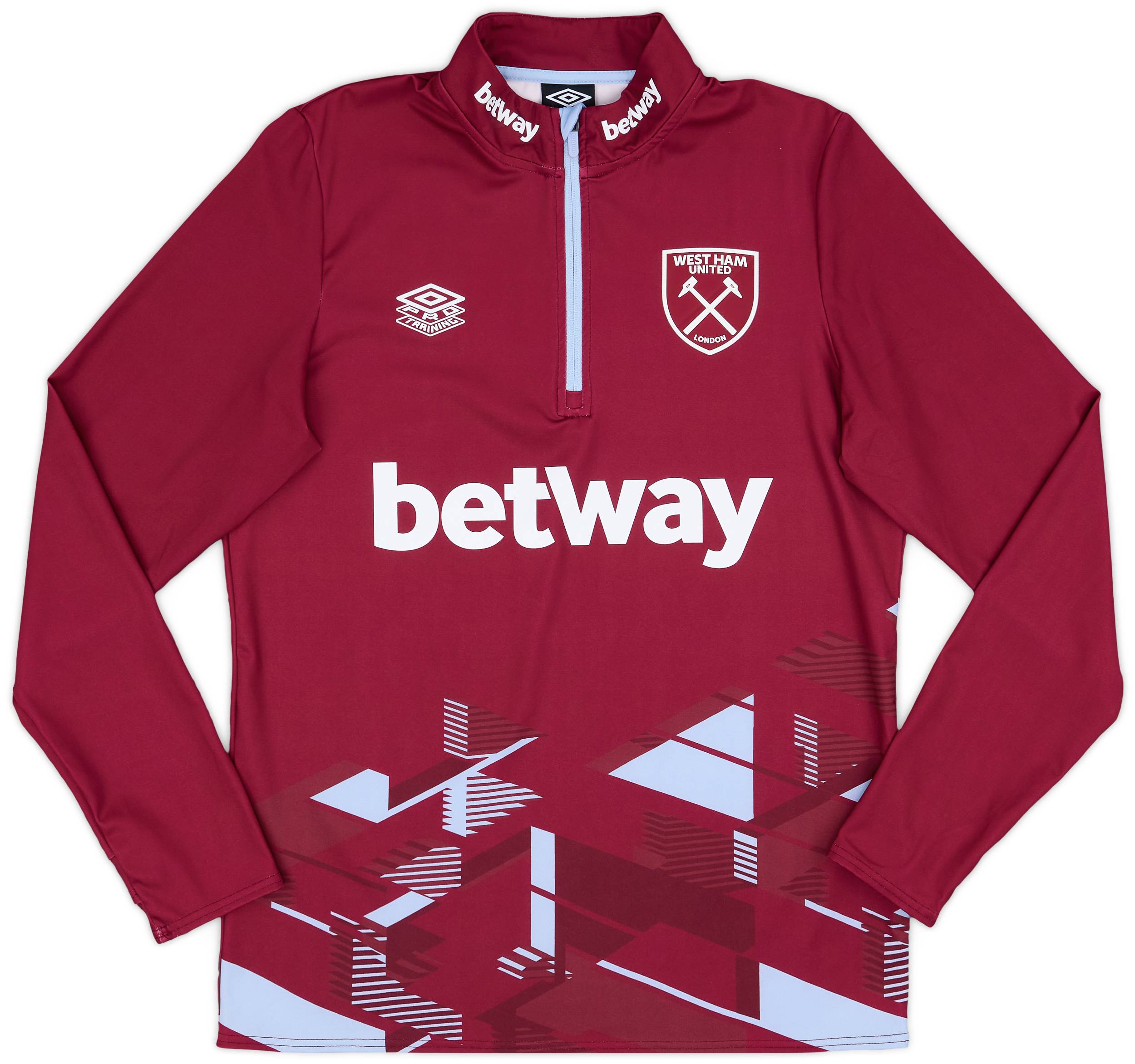 2023-24 West Ham Player Issue 1/4 Zip Training Top - 9/10 - (M)