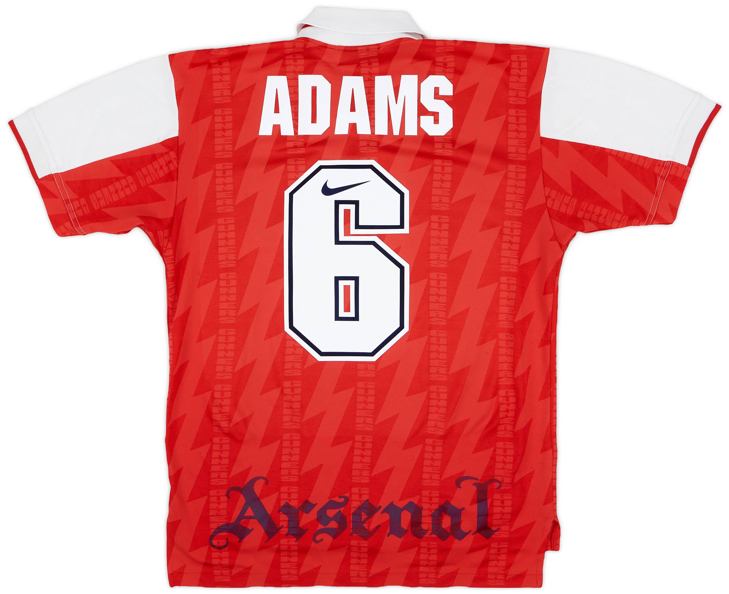 1994-96 Arsenal Home Shirt Adams #6 - 8/10 - (M)