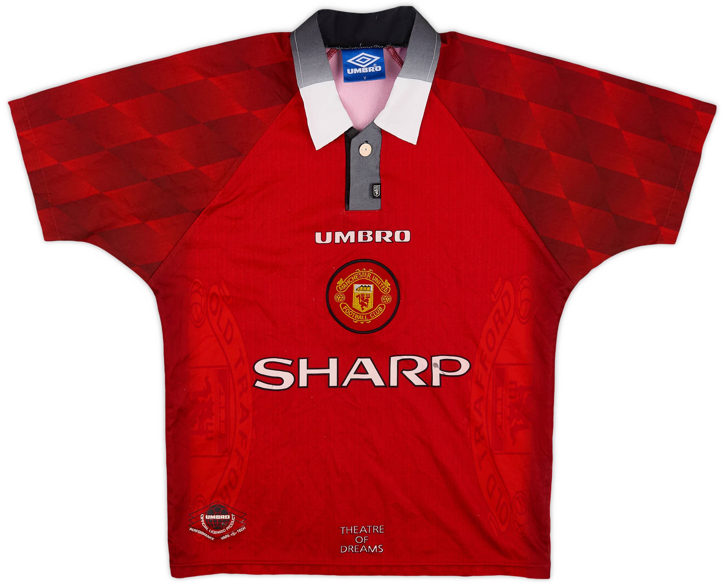1996-98 Manchester United Home Shirt - 8/10 - (Y)