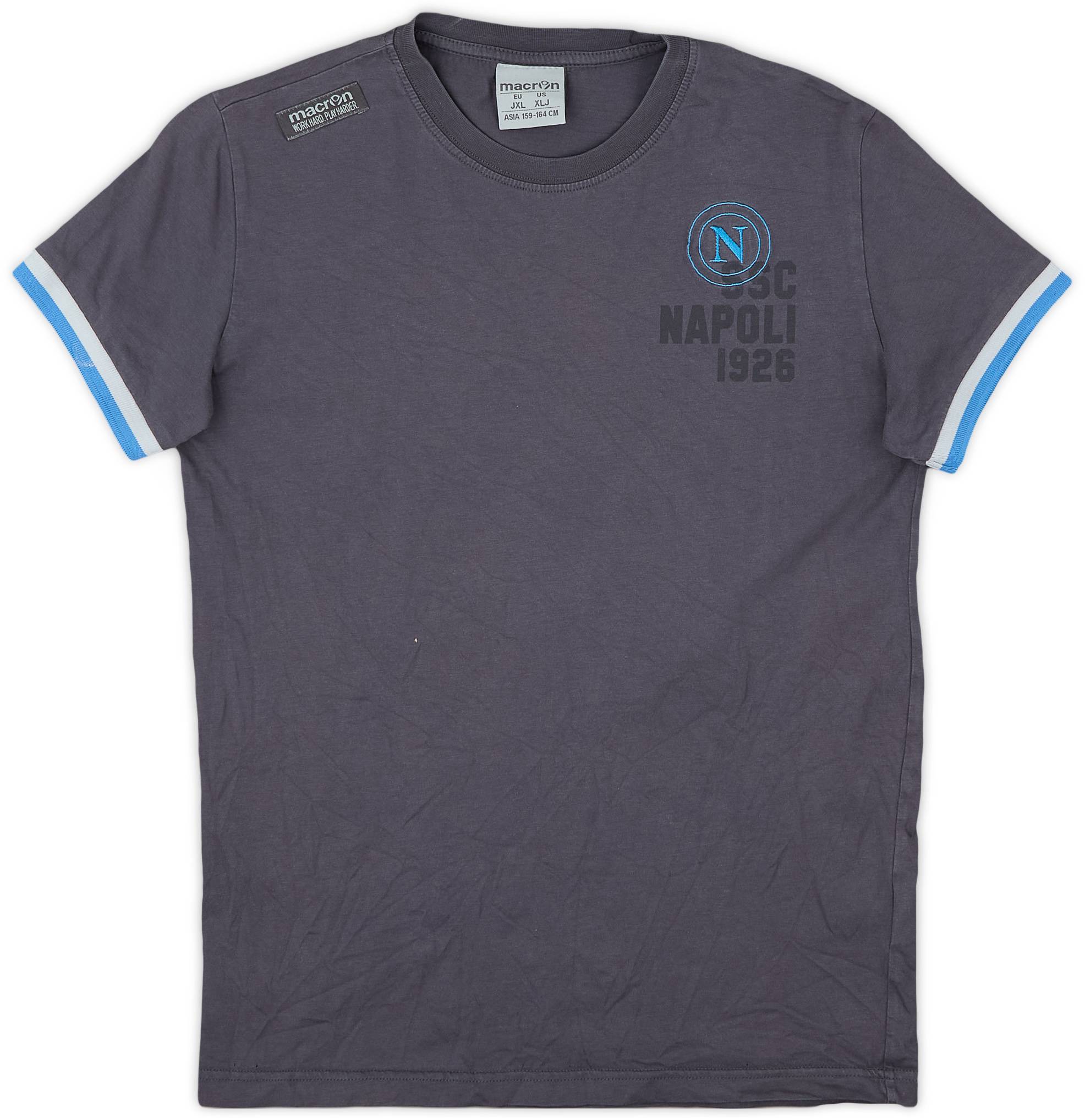 2014-14 Napoli Macron Cotton Tee - 6/10 - (XL.Boys)