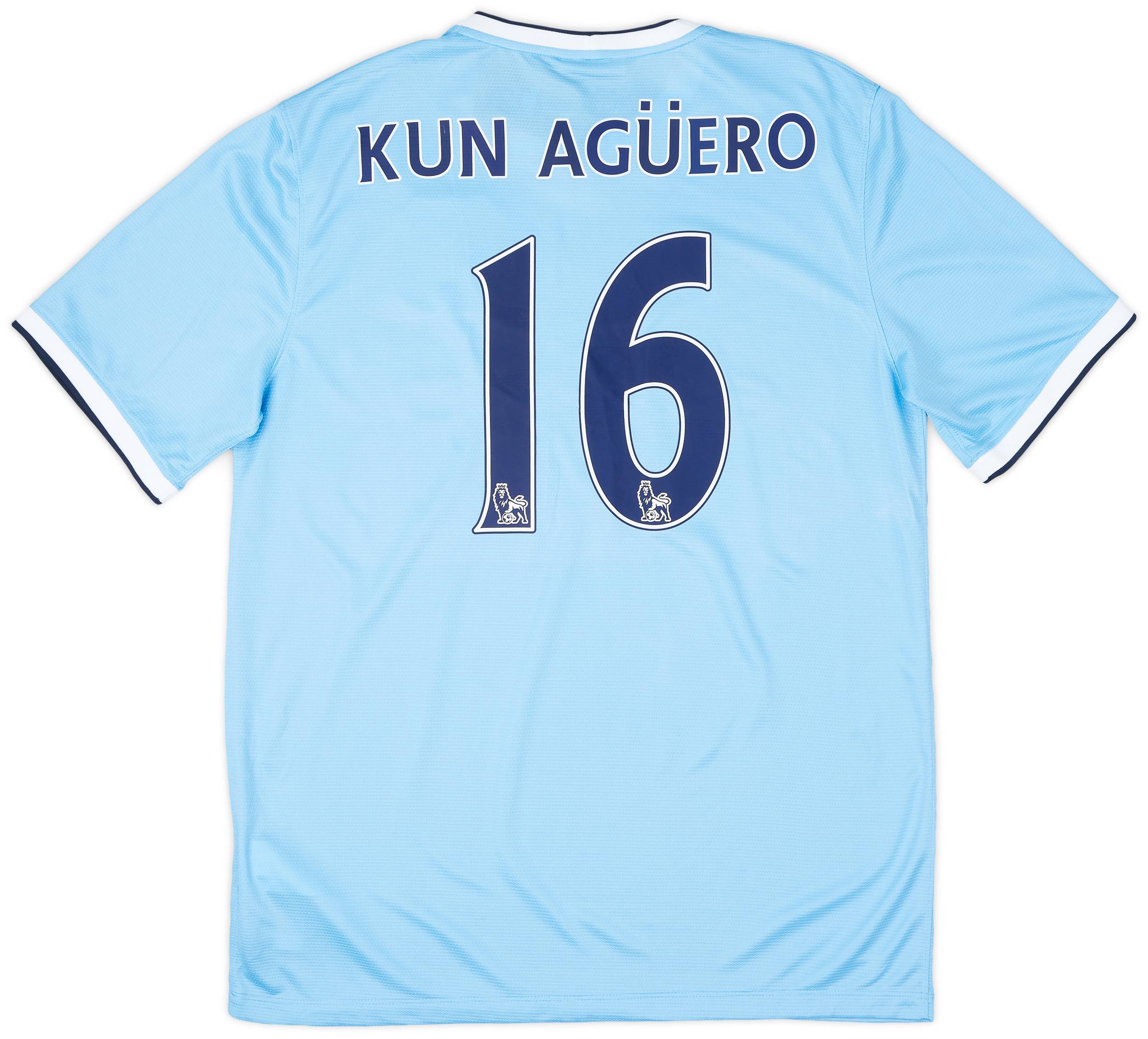 2013-14 Manchester City Home Shirt Kun Aguero #16 (L)