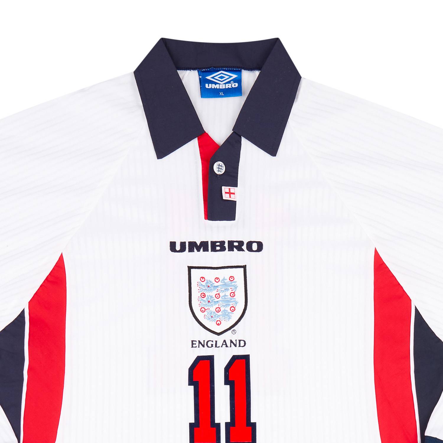 1997-99 England Match Issue Home L/S Shirt #11 (McManaman)