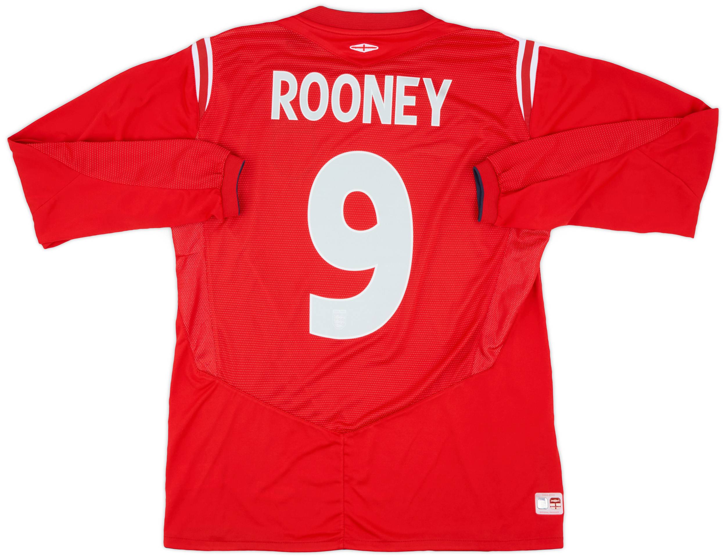 2004-06 England Away L/S Shirt Rooney #9 - 8/10 - (L)
