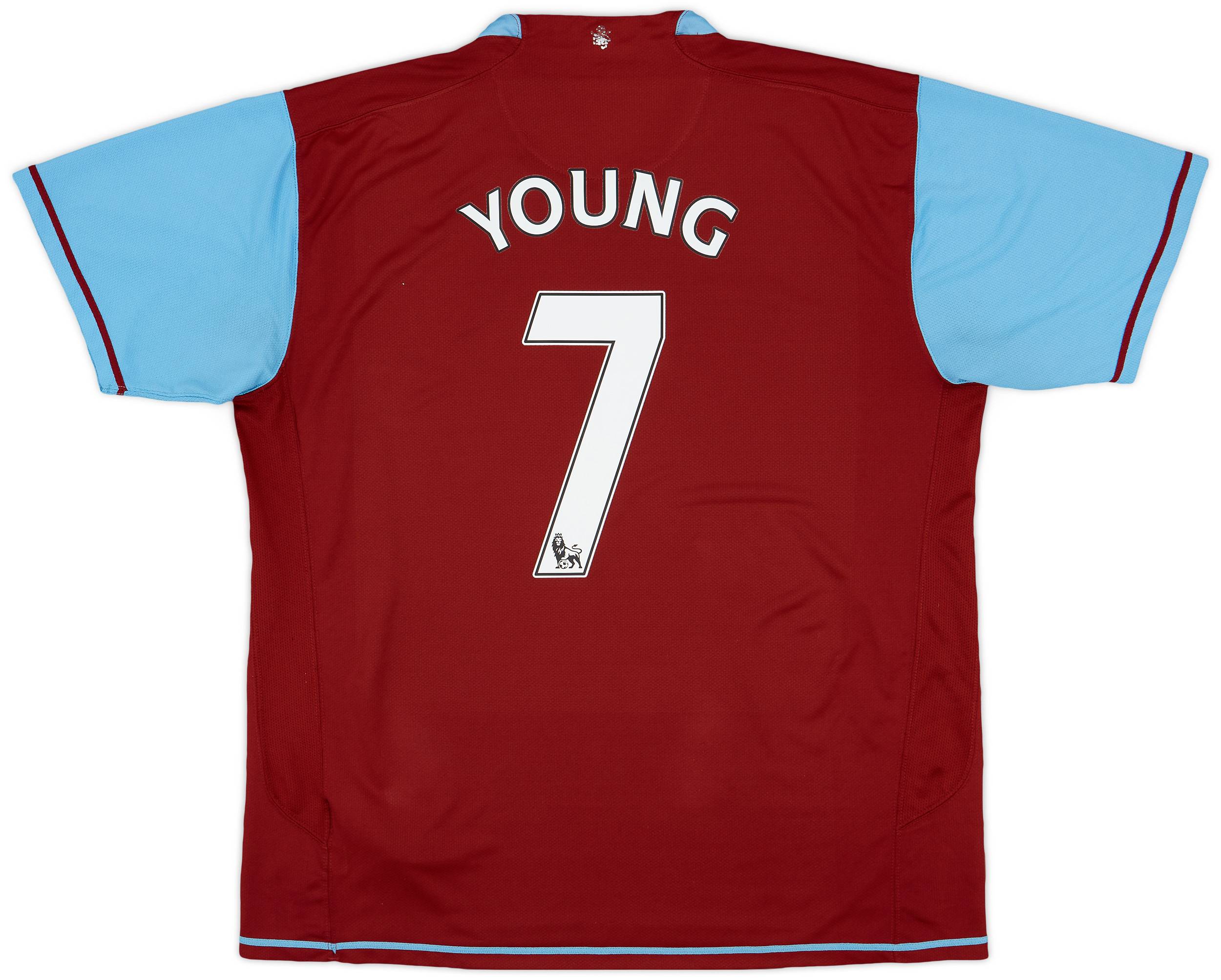 2007-08 Aston Villa Home Shirt Young #7 - 6/10 - (L)
