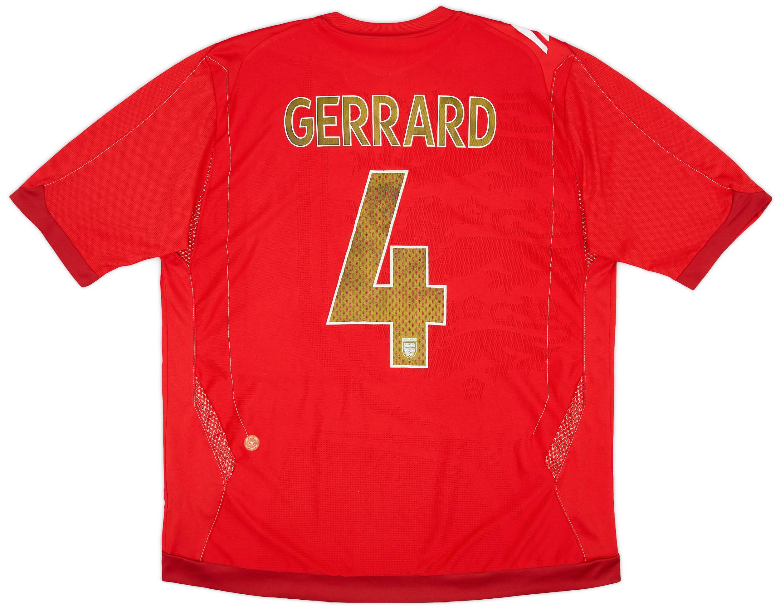 2006-08 England Away Shirt Gerrard #4 - 5/10 - (XL)