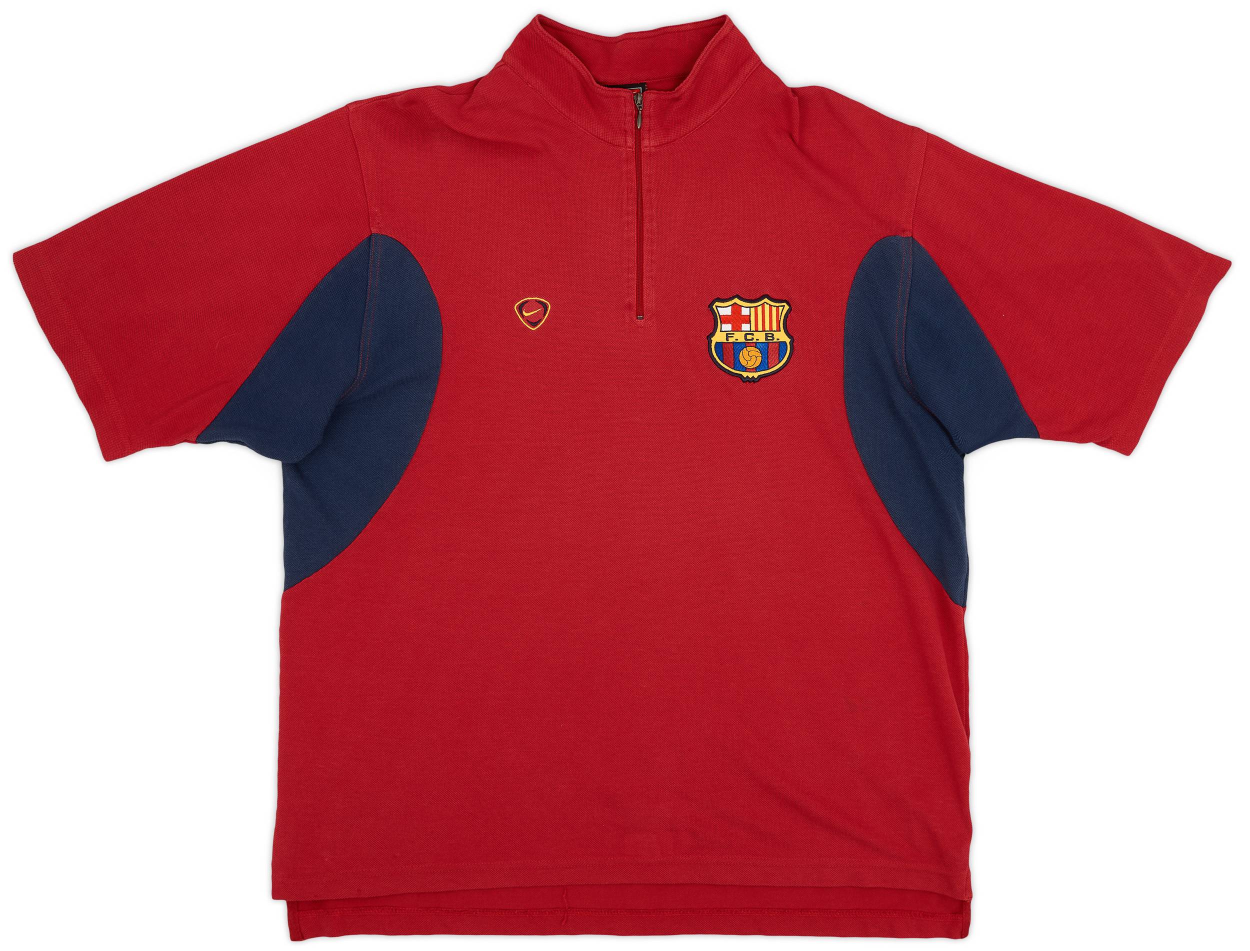 2000-01 Barcelona Nike 1/4 Zip Polo Shirt - 8/10 - (M)