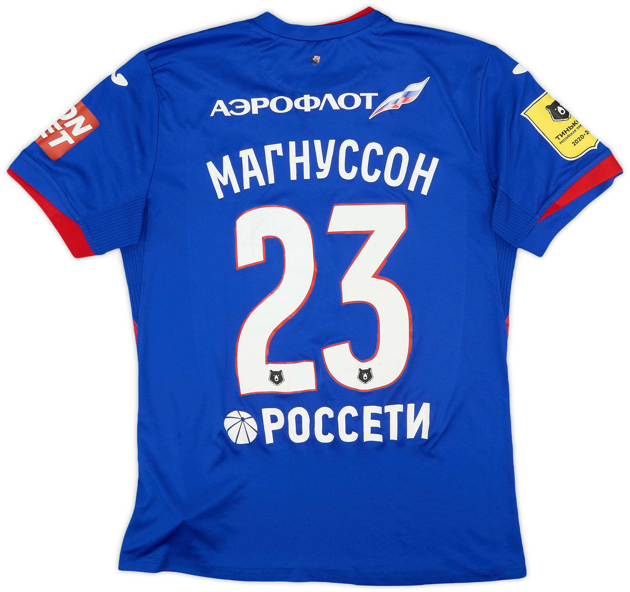 2020-21 CSKA Moscow Match Issue Signed Home Shirt Magnusson #23