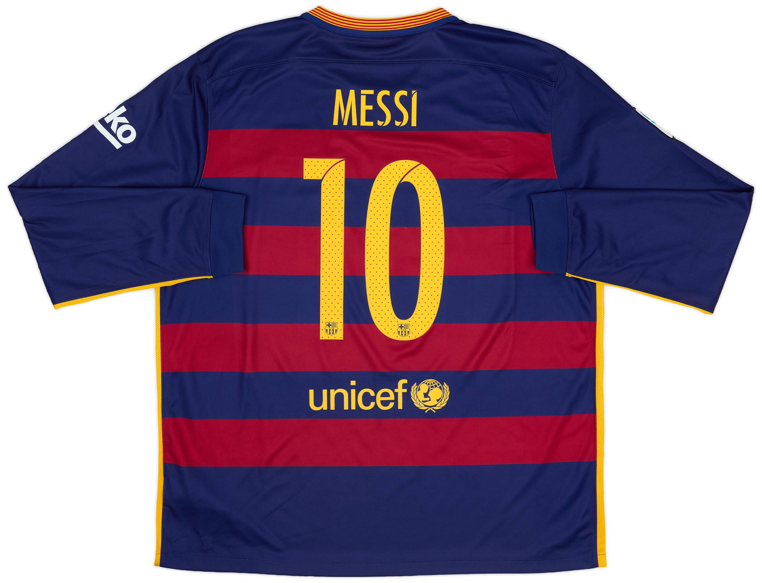 2015-16 Barcelona Home L/S Shirt Messi #10 - 10/10 - (XXL)