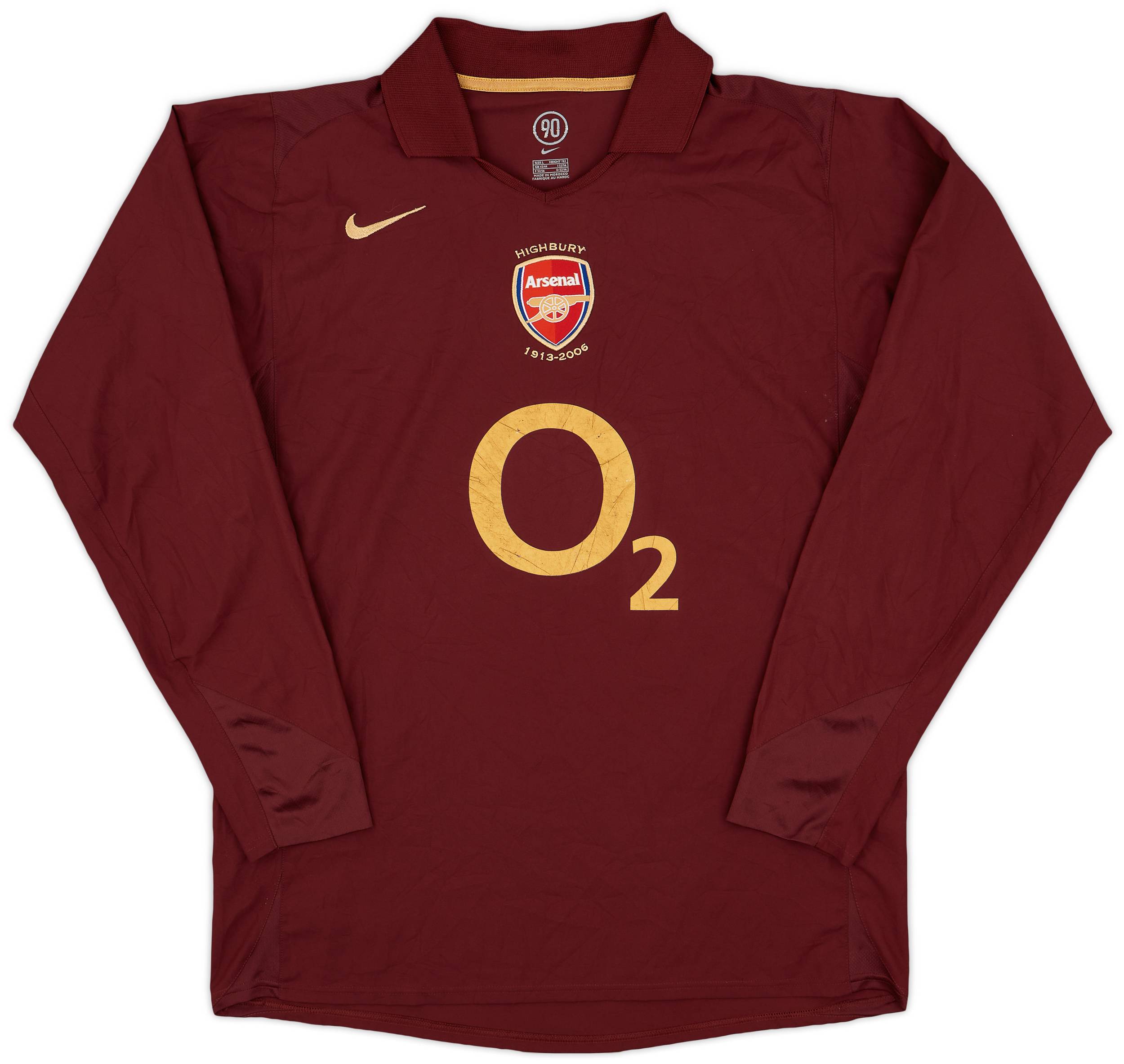 05-06 アーセナル ホーム No. 14 ヘンリー 2005-06 Arsenal Home L/S Shirt Henry #14 - 7/10 - (L)