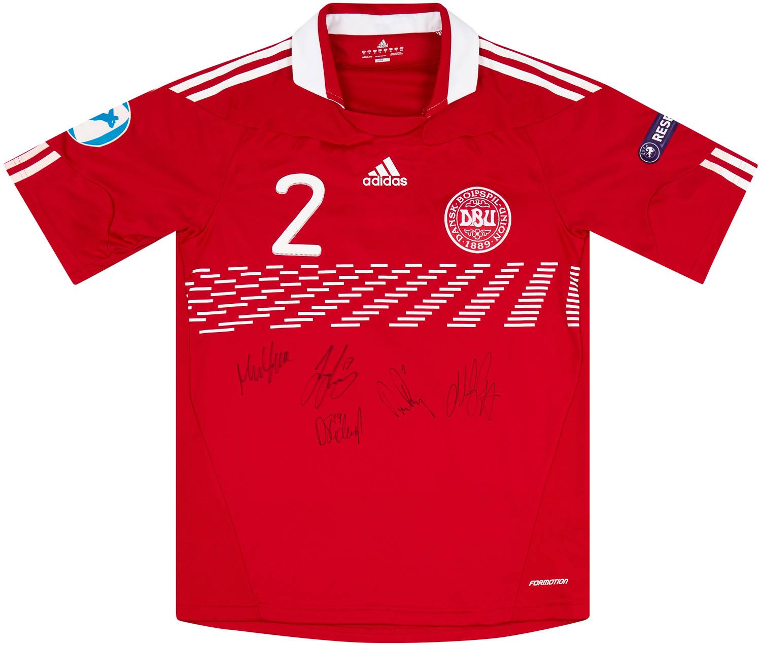 2011 Denmark U-21 Match Issue European Championship Signed Home Shirt Randrup #2