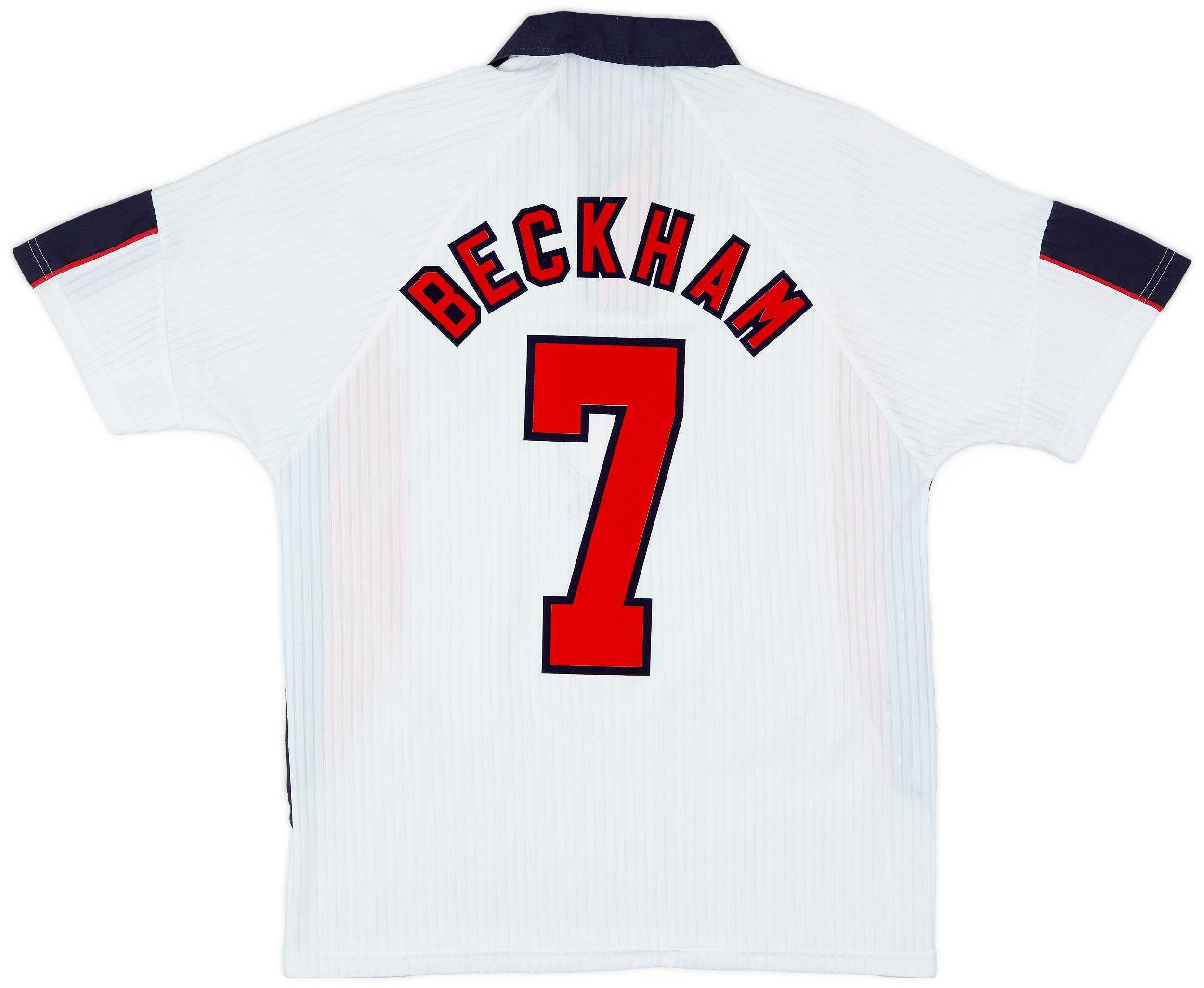 1997-99 England Home Shirt Beckham #7 - 7/10 - (L)
