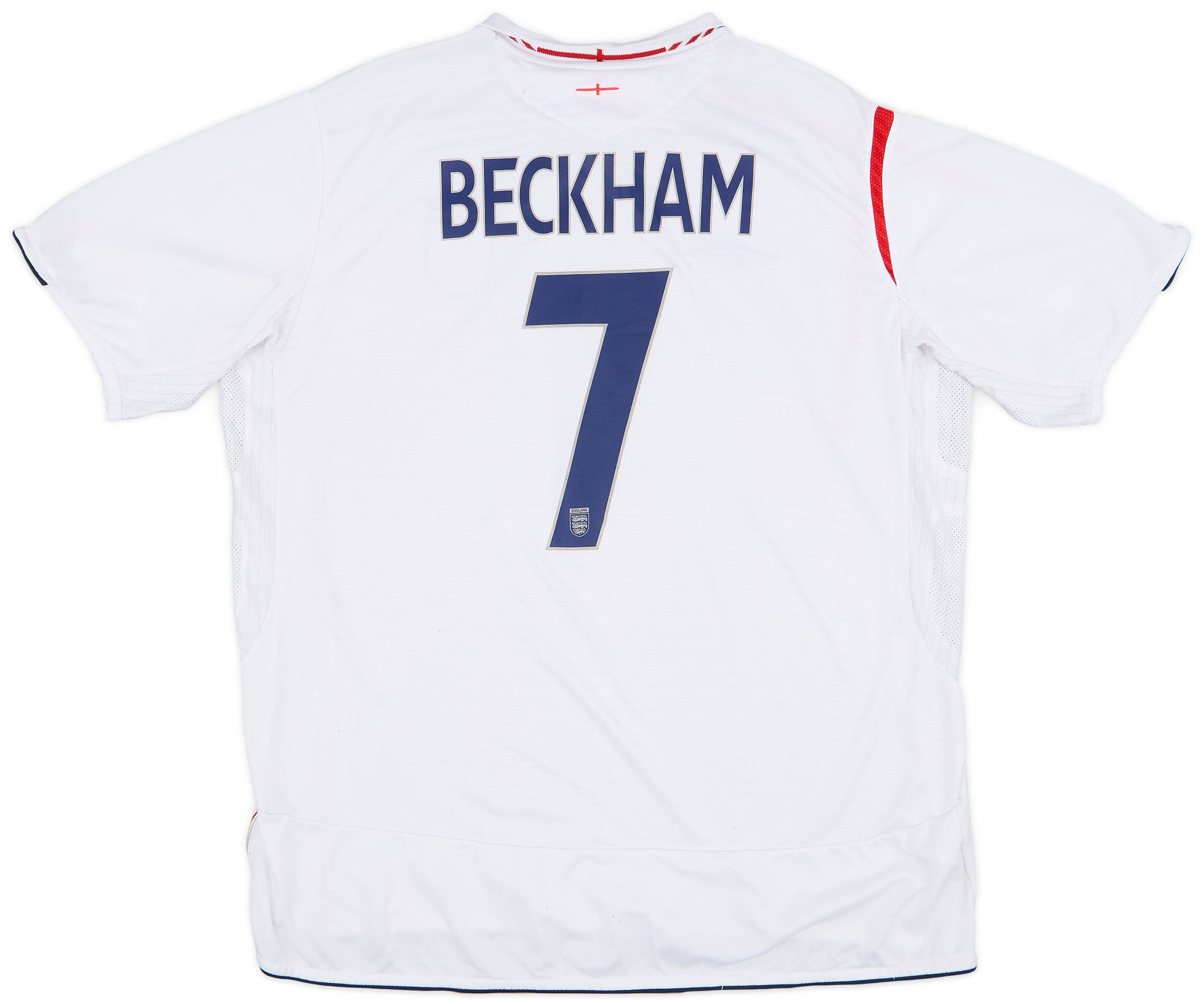 2005-07 England Home Shirt Beckham #7 - 6/10 - (XXL)