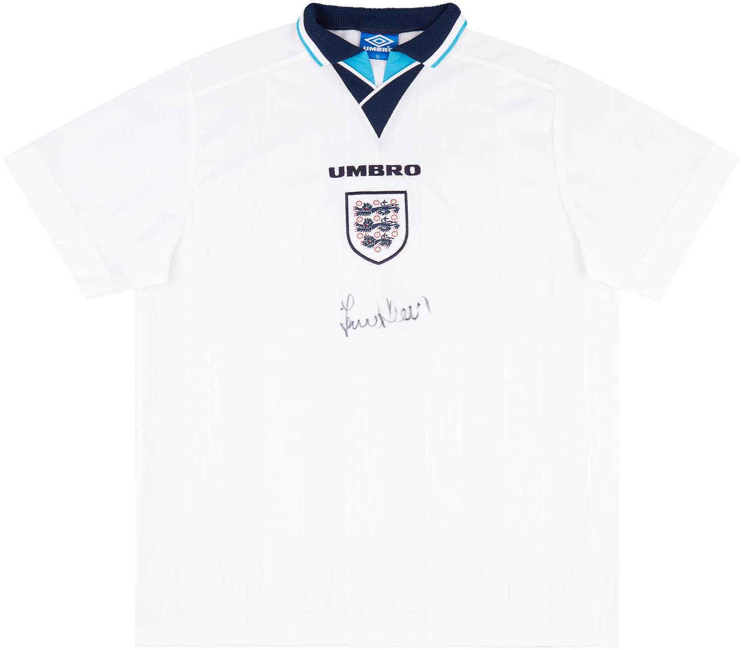 1995-97 England Match Issue Signed Home Shirt #7