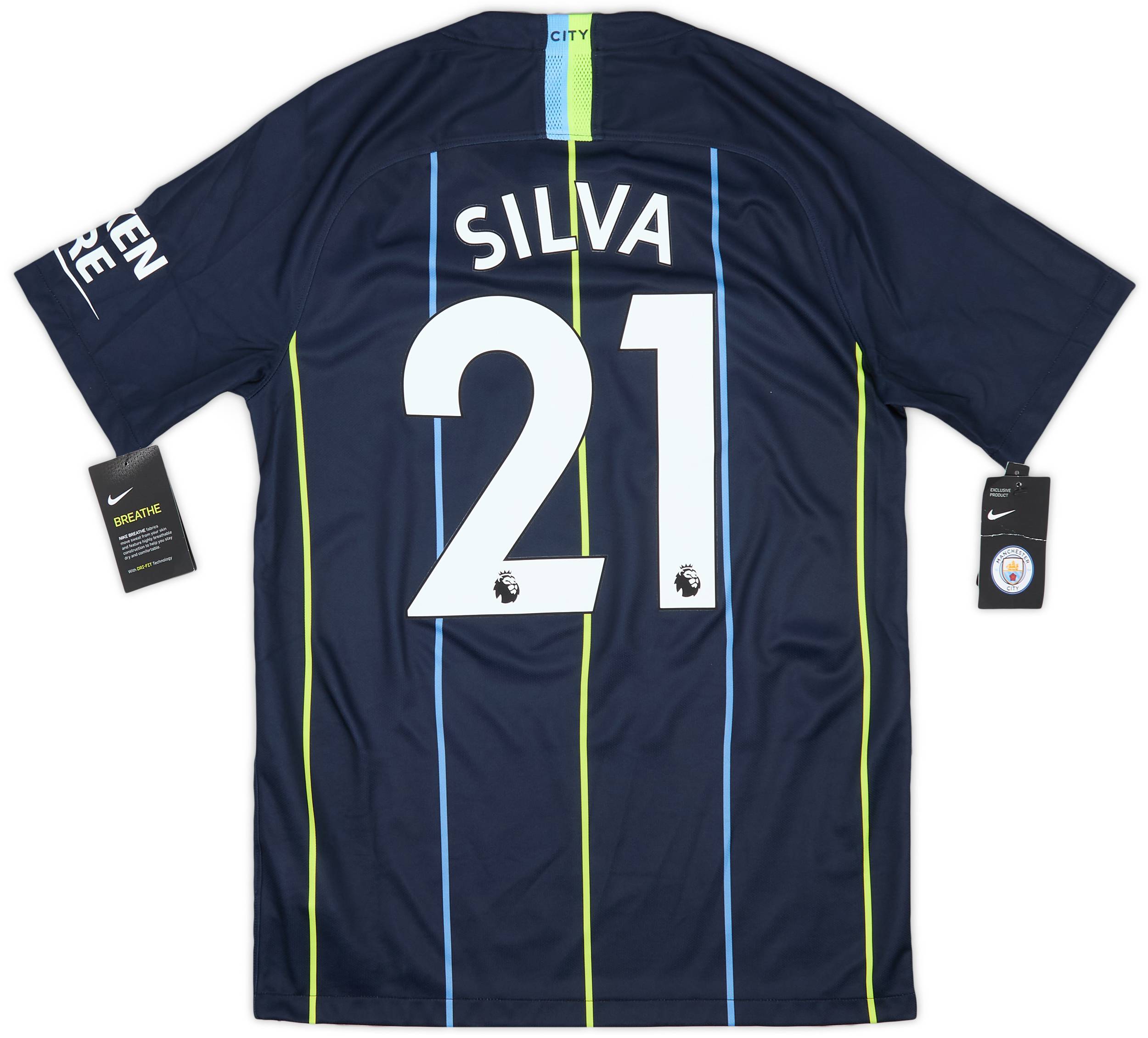2018-19 Manchester City Away Shirt Silva #21 (S)