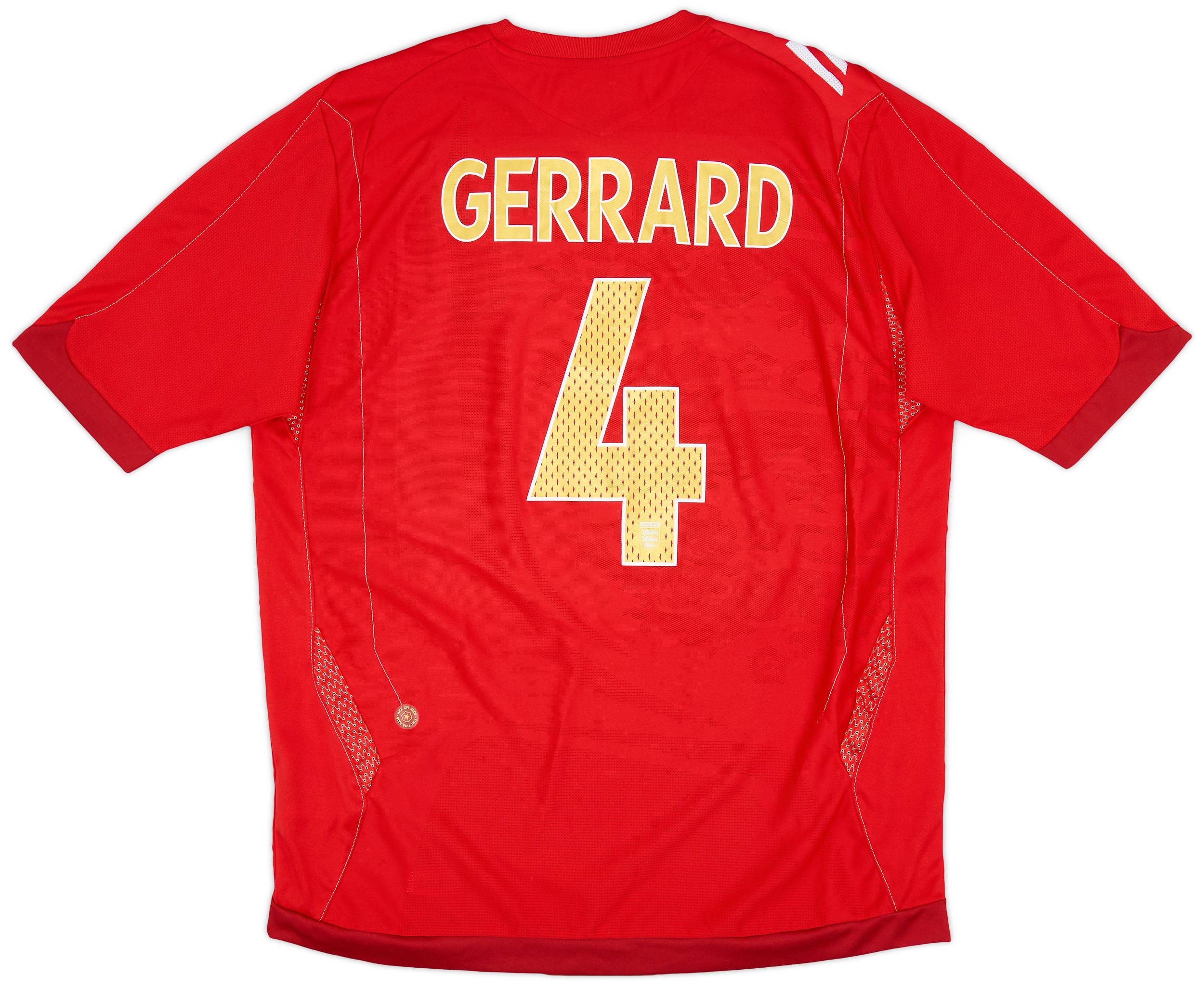 2006-08 England Away Shirt Gerrard #4 - 8/10 - (L)