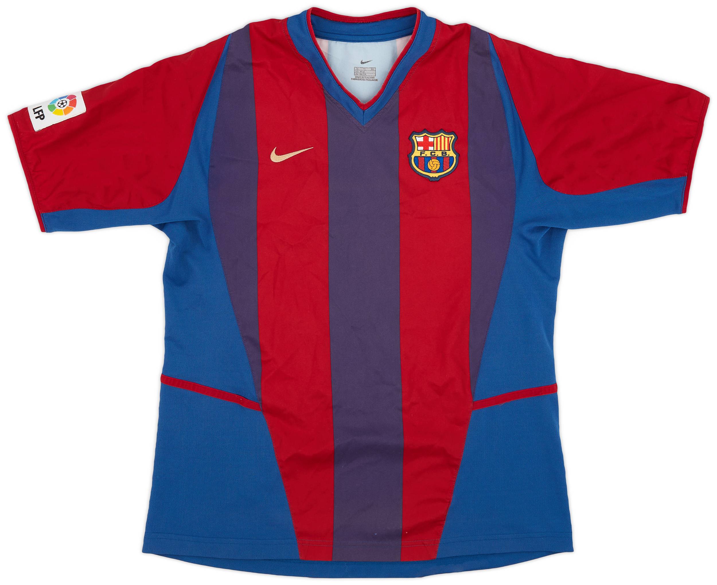 2002-03 Barcelona Home Shirt - 8/10 - (XL.Boys)