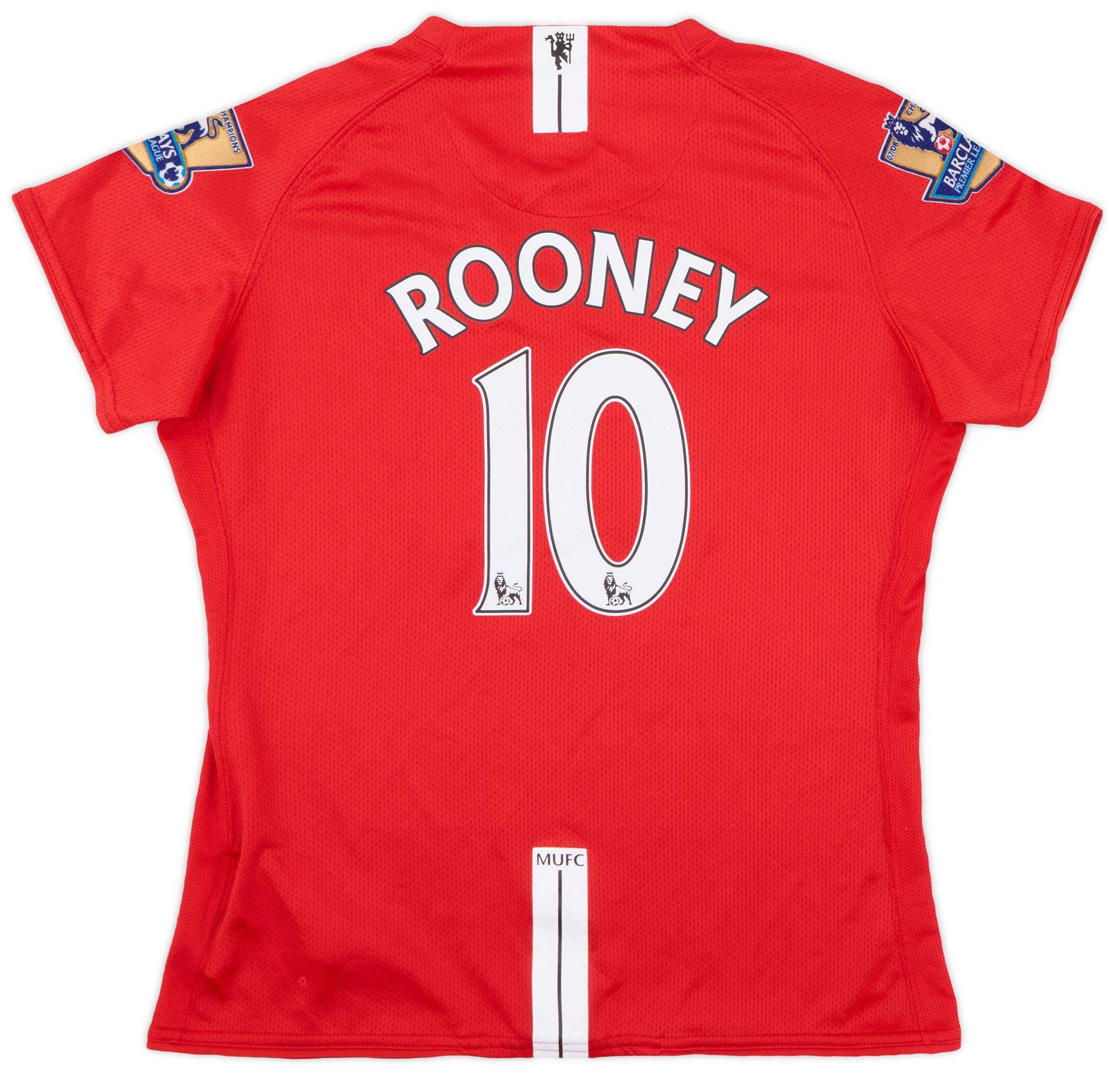 2007-09 Manchester United Home Shirt Rooney #10 - 9/10 - (Women's L)