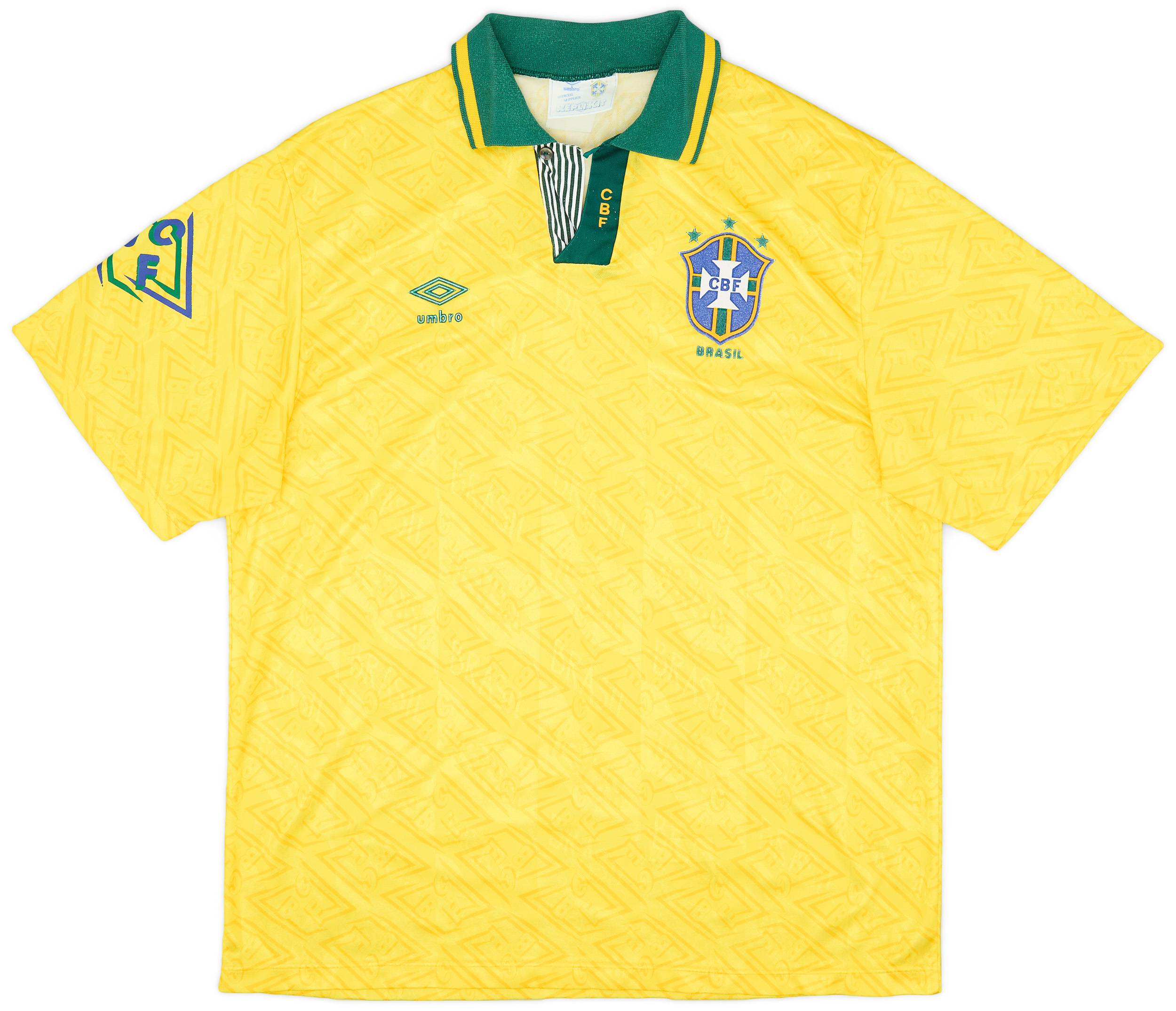 1991-93 Brazil Home Shirt - 8/10 - (XL)