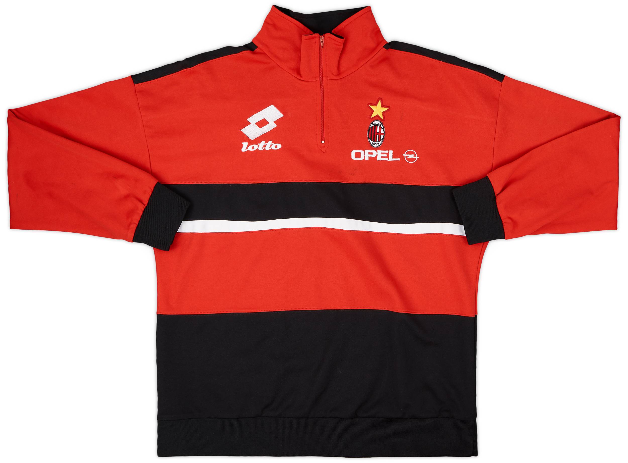 1994-95 AC Milan Lotto 1/4 Zip Drill Top - 7/10 - (L)