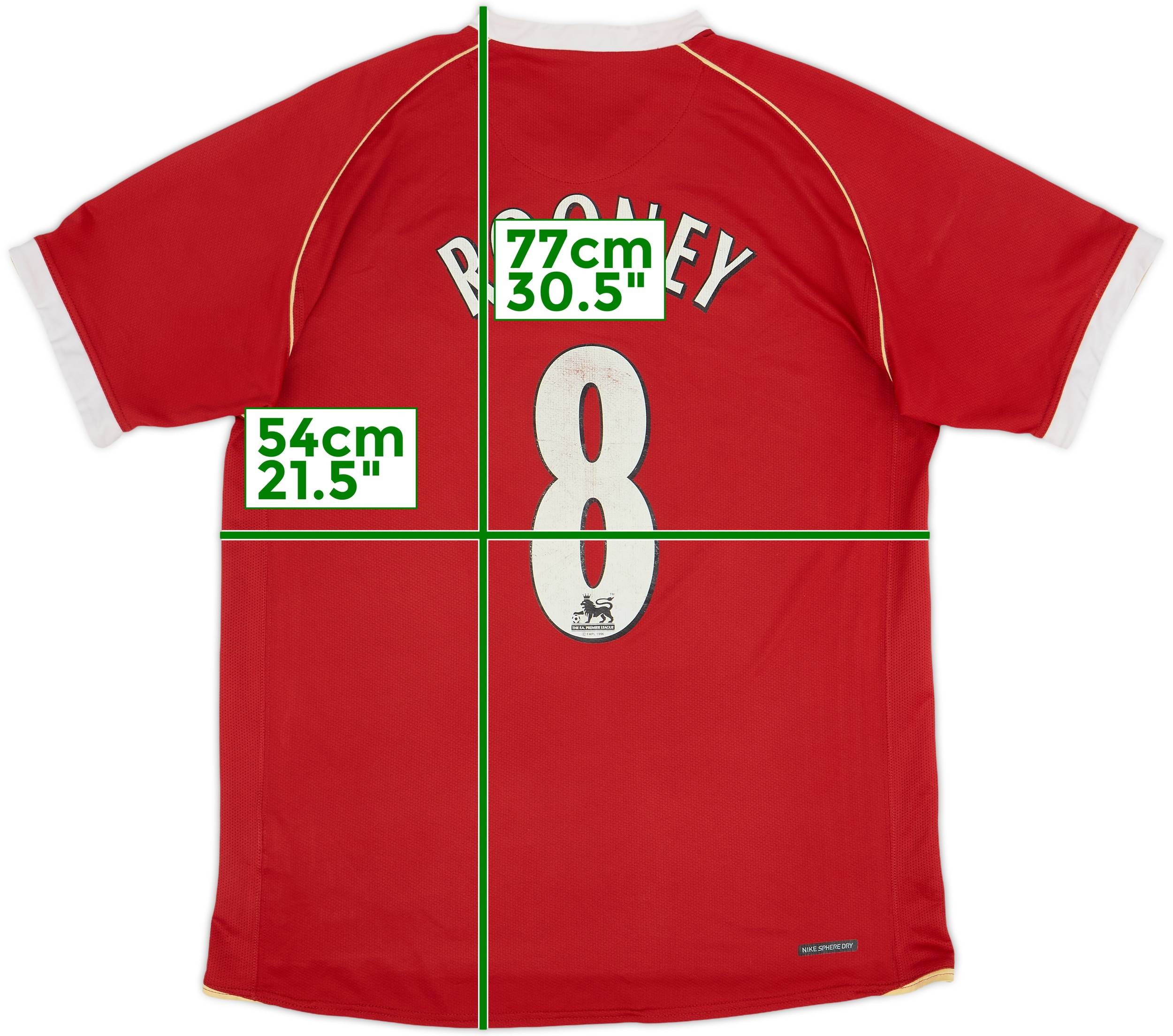 2006-07 Manchester United Home Shirt Rooney #8 - 6/10 - (L)