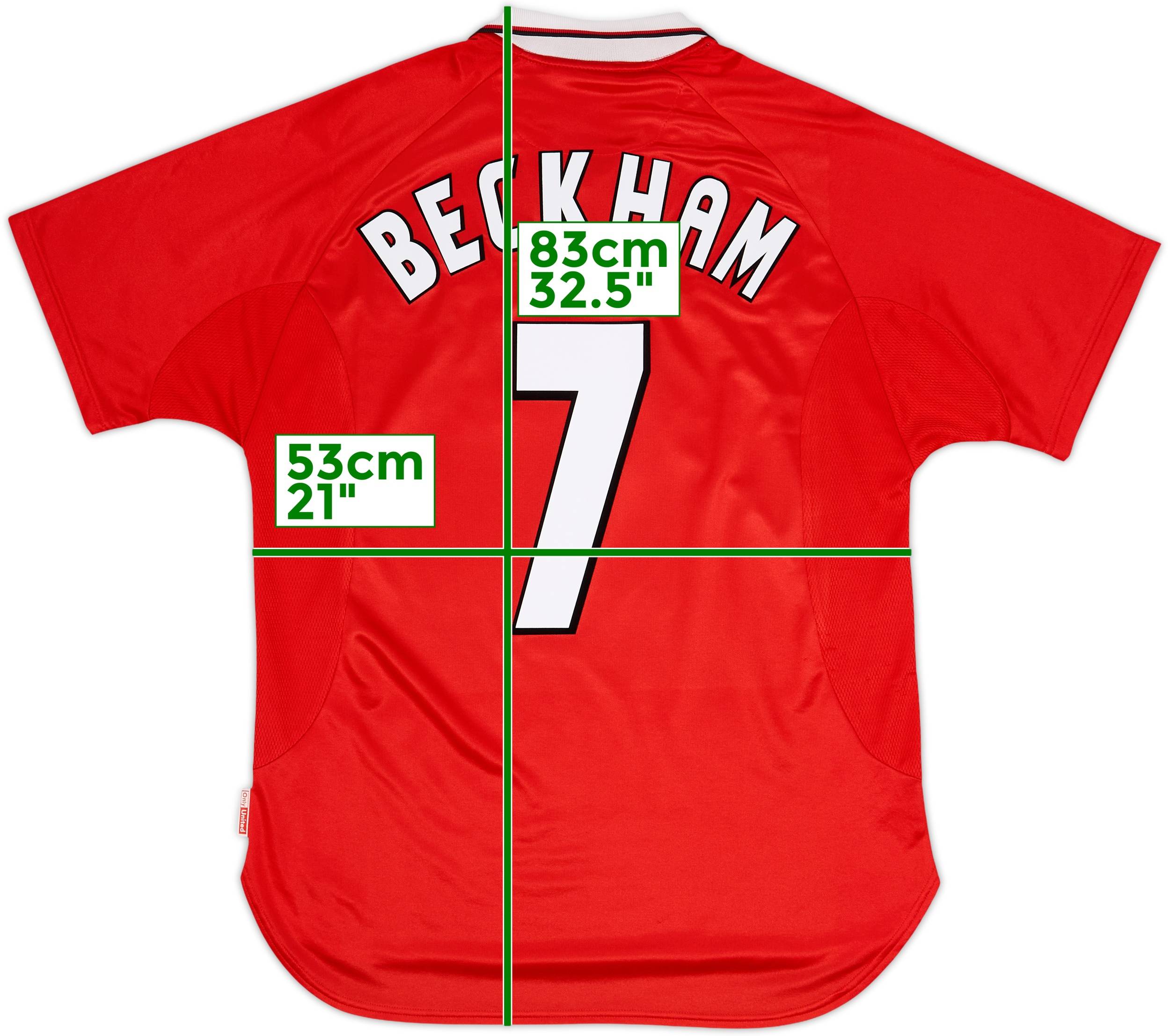 1997-00 Manchester United CL Shirt Beckham #7 - 8/10 - (L)