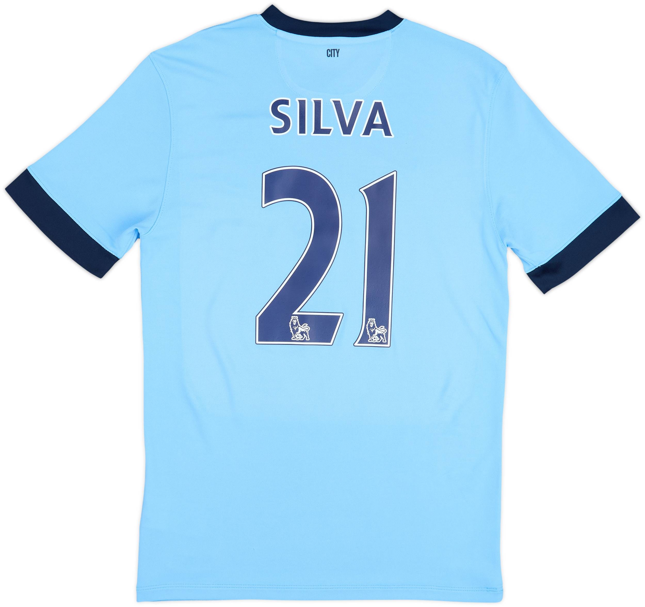 2014-15 Manchester City Home Shirt Silva #21 - 8/10 - (M)