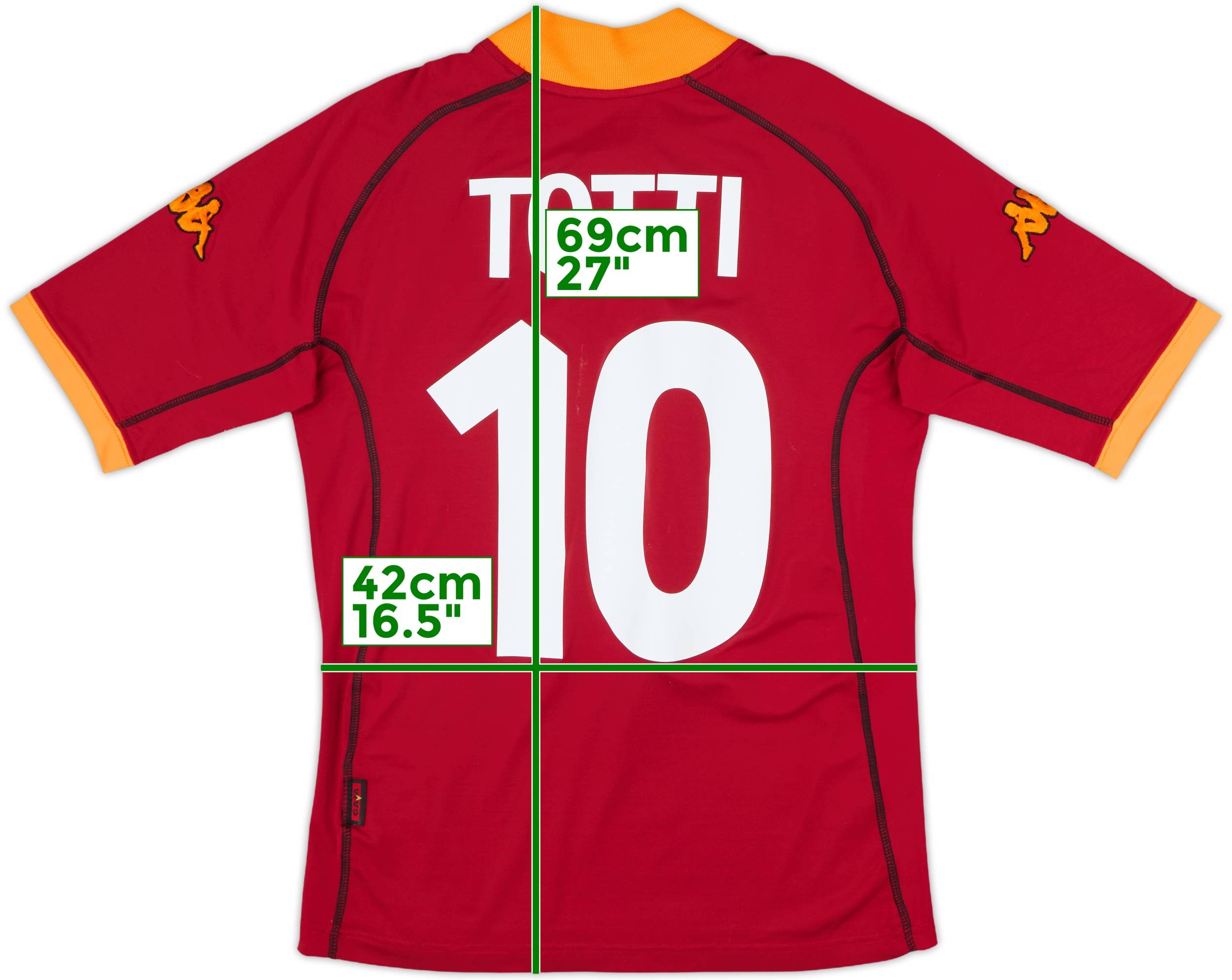 2001-02 Roma Home Shirt Totti #10 - 8/10 - (S)