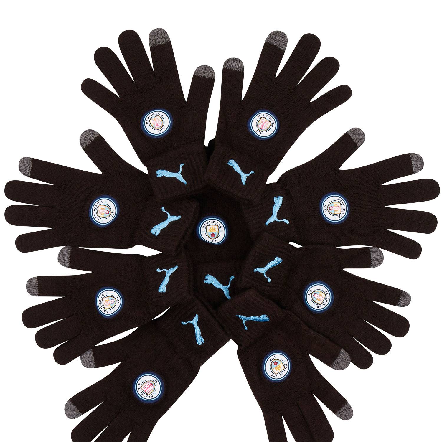 2021-22 Manchester City Player/Staff Worn Knitted Gloves (Good) L