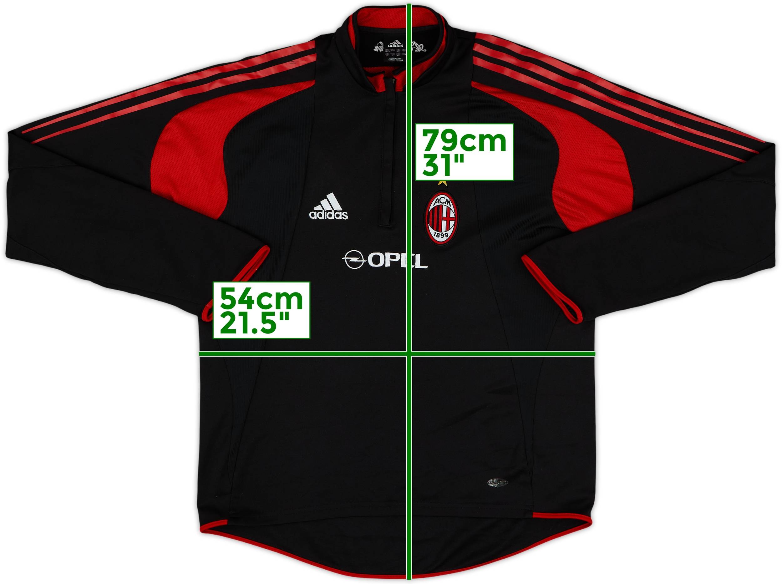 A.C. Milan ジップアップジャケット 黒/赤 Adidas AC Milan Football Club Opel Size M Mens Black Red