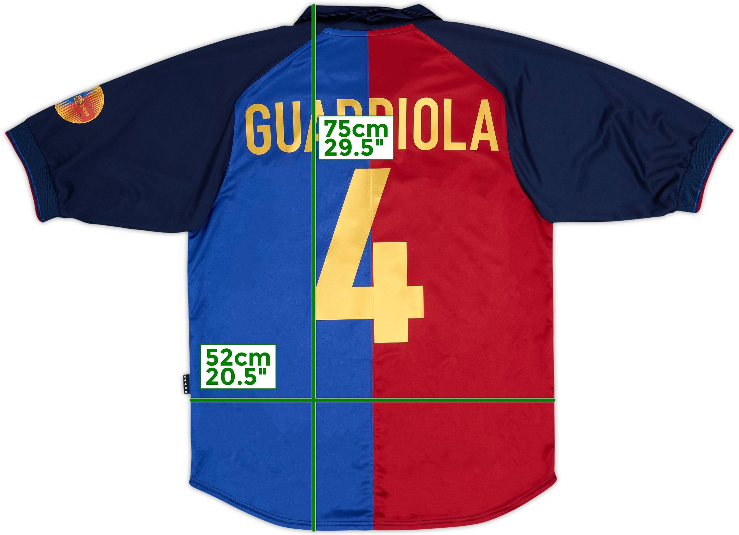 1999-00 Barcelona Centenary Home Shirt Guardiola #4 - 8/10 - (M)