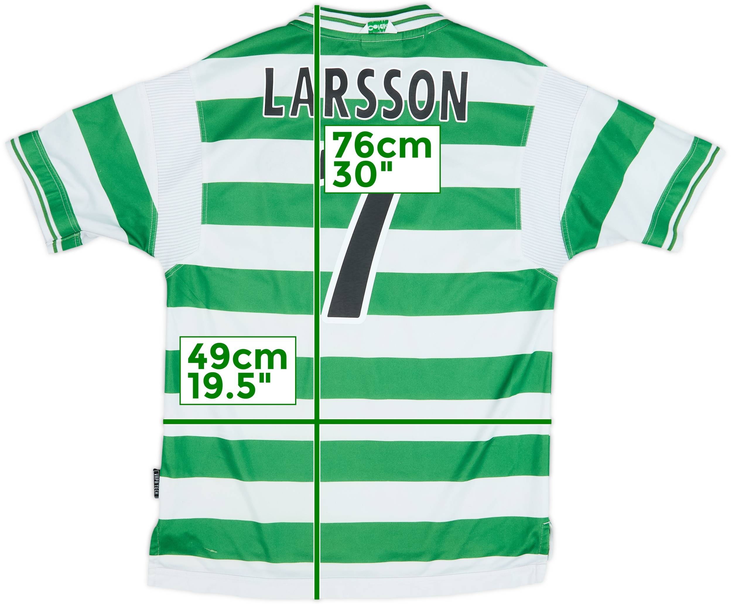 1999-01 Celtic Home Shirt Larsson #7 - 6/10 - (M)
